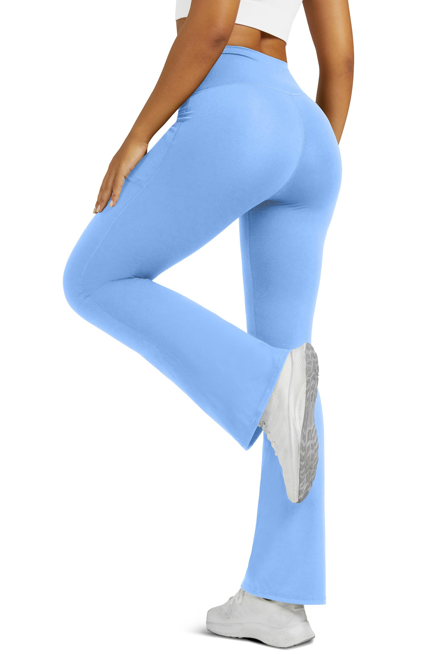Flare Leggings for Women Yoga Pants with Pockets High Waisted Crossover Flare Leggings Bootcut Casual Yoga Pants