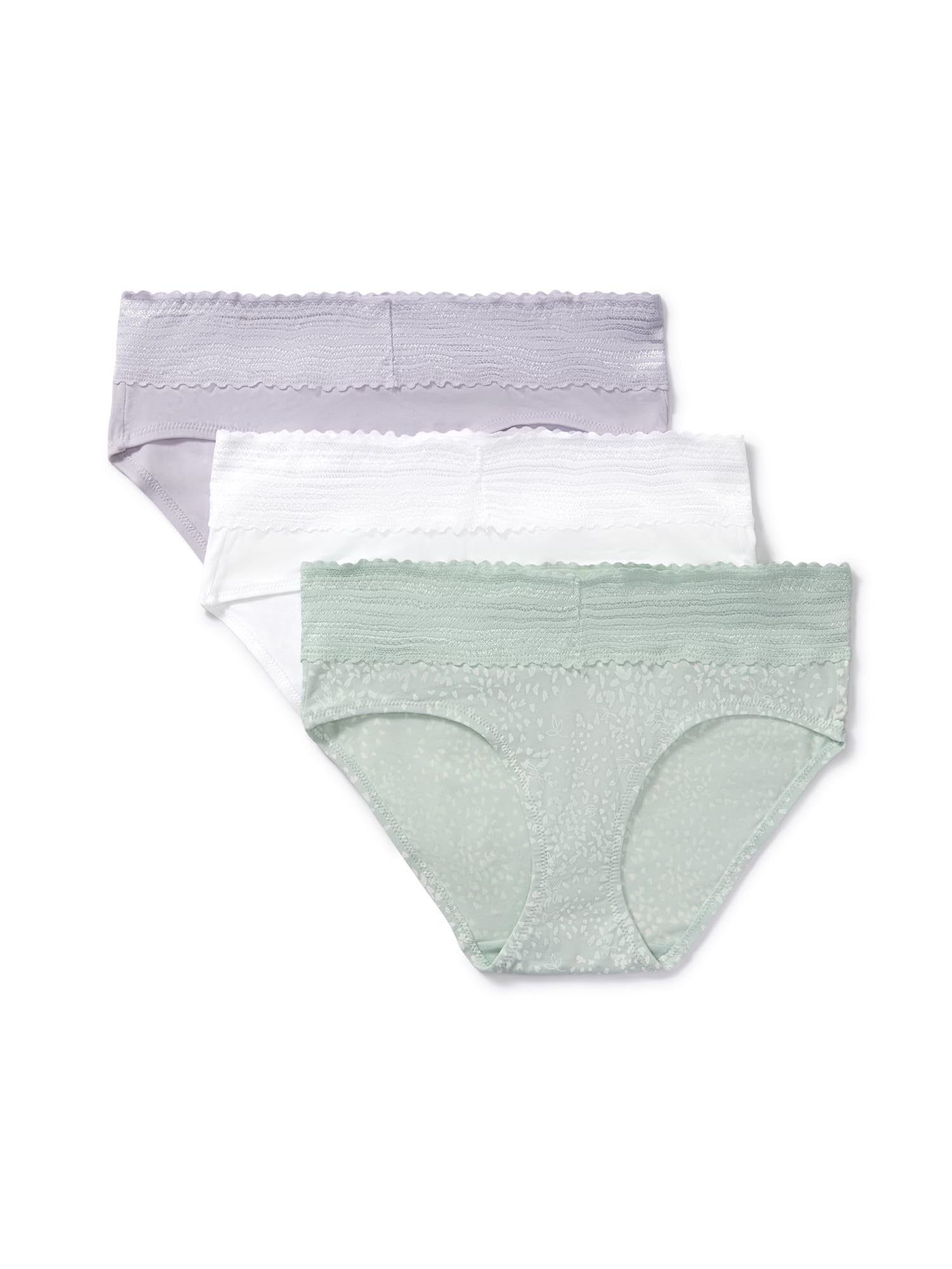 Warner's Women's Blissful Benefits Women's Dig-free Comfort Waist With Lace Cotton Hipster 3-pack