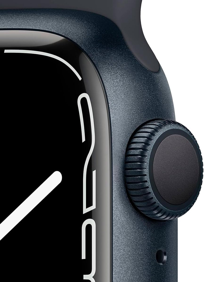 Apple Watch Series 7 (GPS, 45mm) Midnight Aluminum Case with Midnight Sport Band (Renewed)