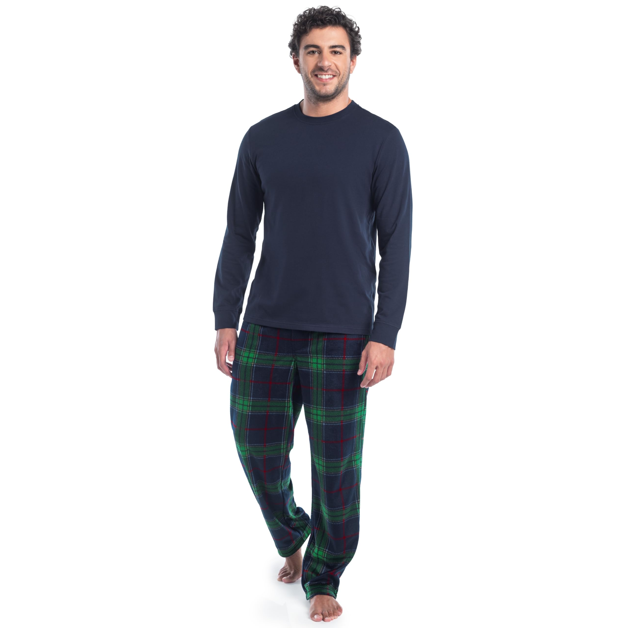 Fruit of the Loom Men Matching Holiday Family Sleep Pajama Set for Women, Men, and Kids