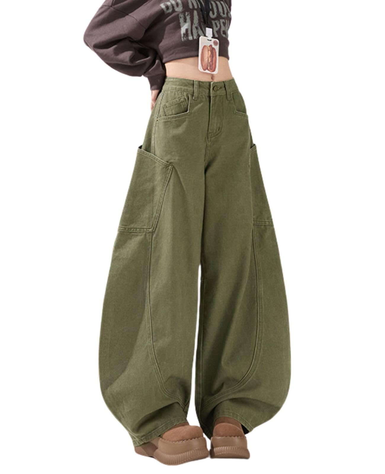 Baggy Jeans for Woman Men High Waisted Barrel Leg Jeans Casual Loose Denim Pants Streetwear Clothes