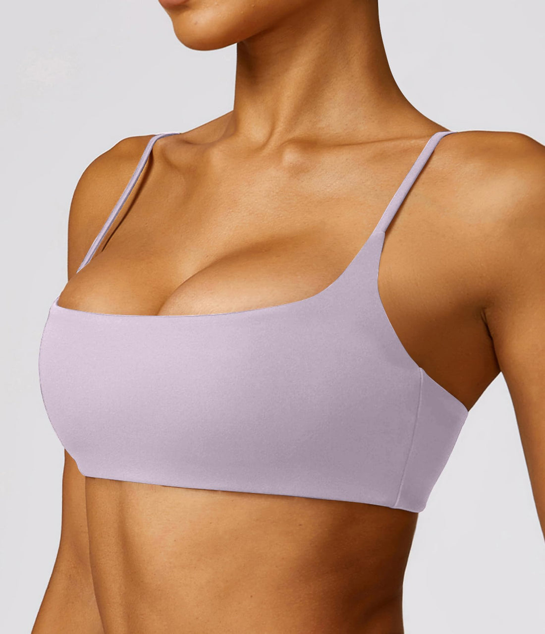 Comper Women's Sports Bra with Thin Straps Stretchy Wirefree Workout Bras Lightweight Workouts Bralette with Removable Pads