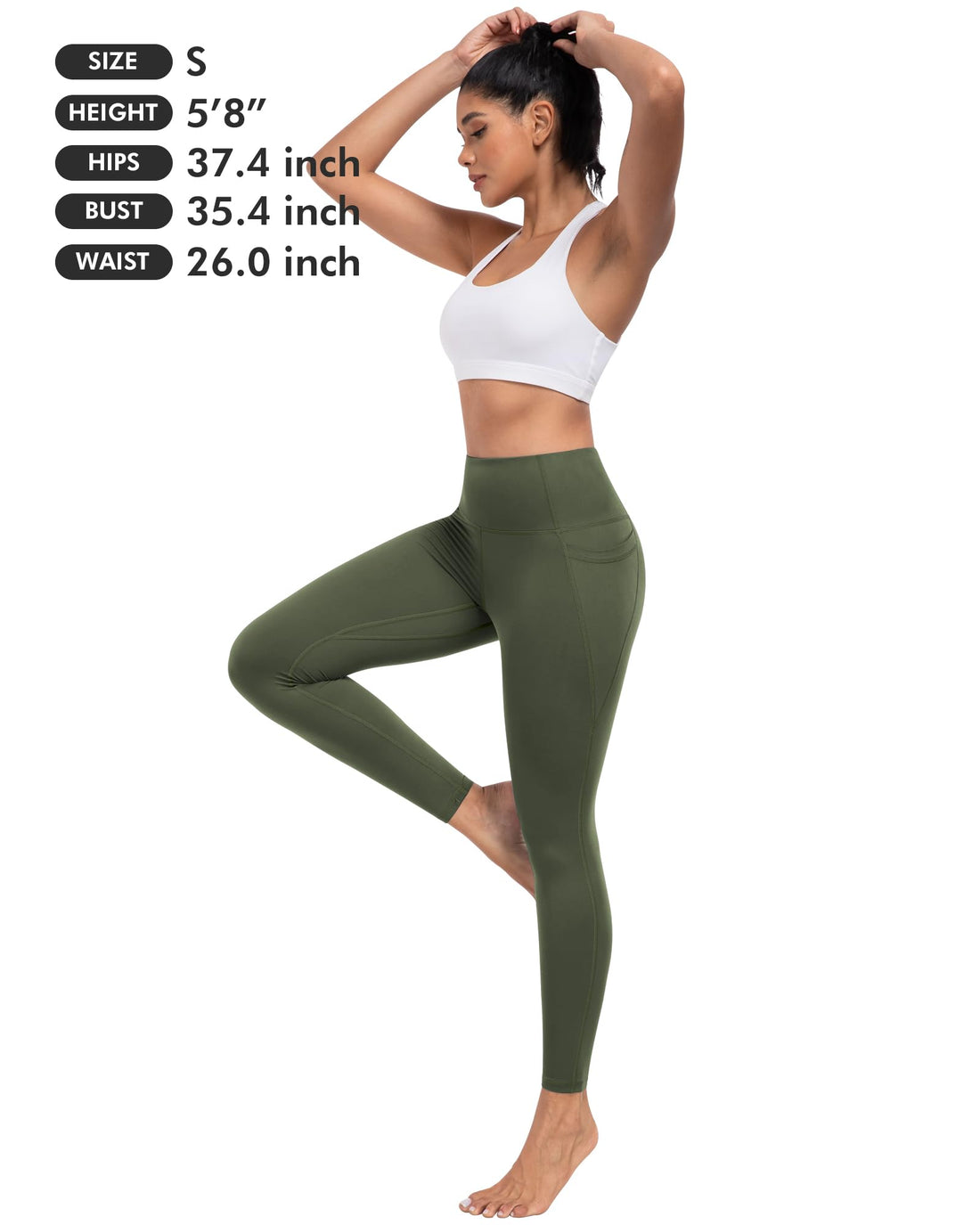 ATHVOTAR Leggings with Pockets for Women, 7 Packs High Waisted Workout Tummy Control Yoga Pants