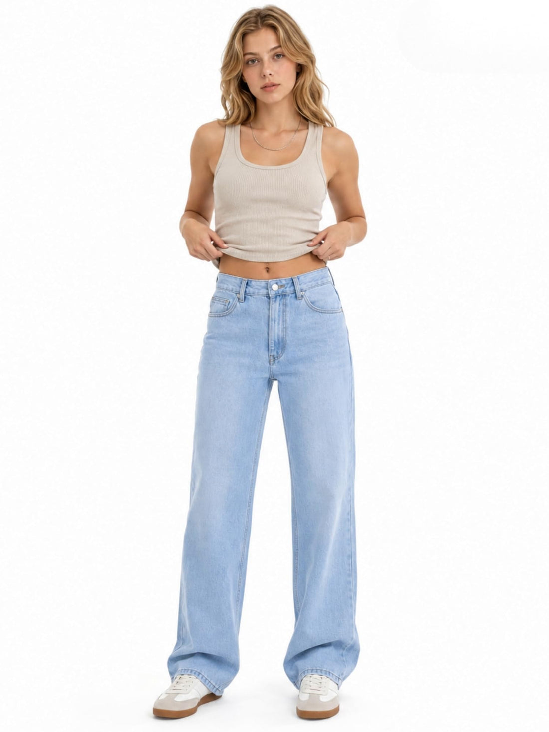 Straight Leg Jeans for Women Mid Waisted Casual Washed Vintage Loose Fit Boyfriend Jeans Denim Pants