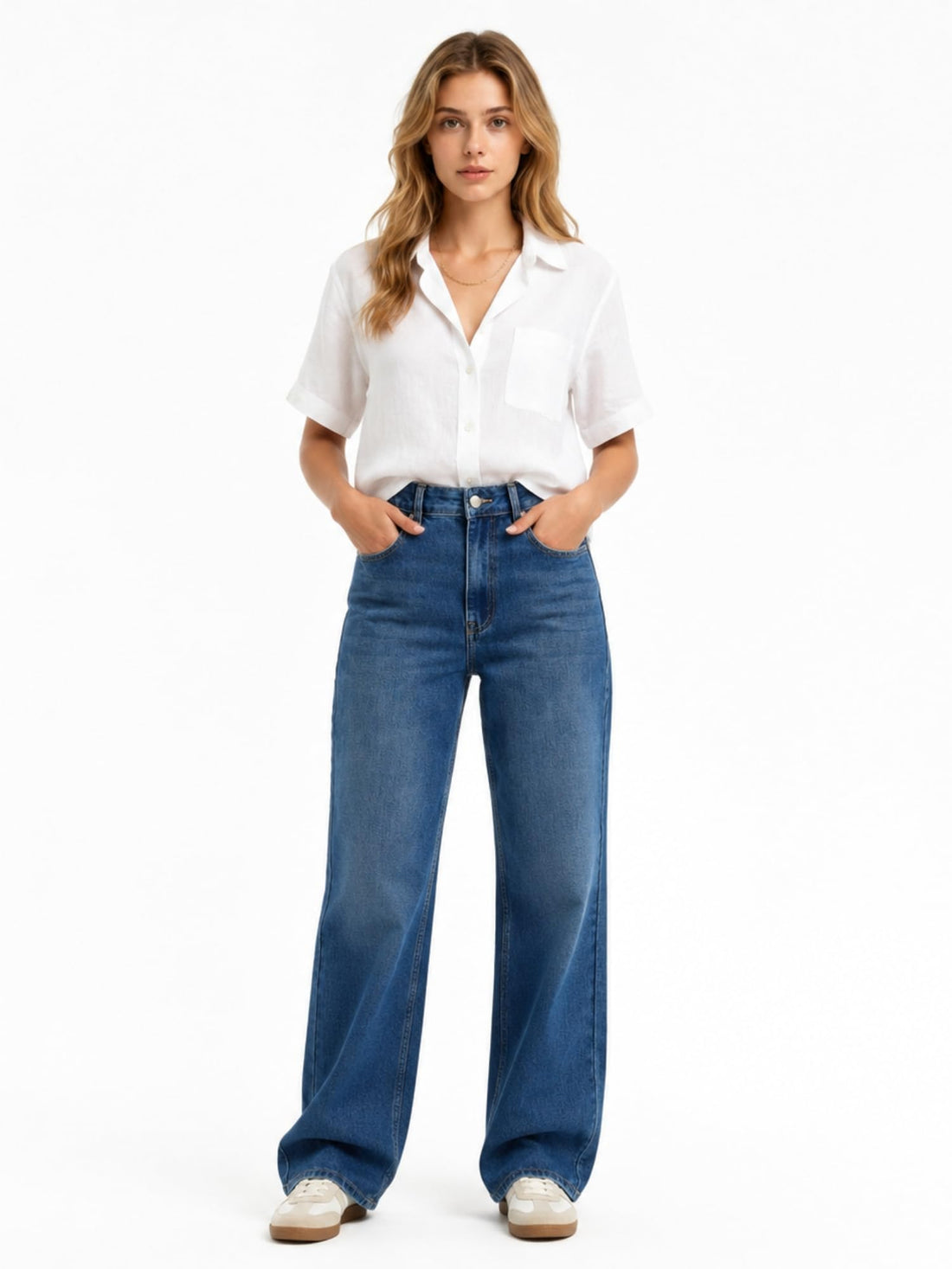 Straight Leg Jeans for Women Mid Waisted Casual Washed Vintage Loose Fit Boyfriend Jeans Denim Pants