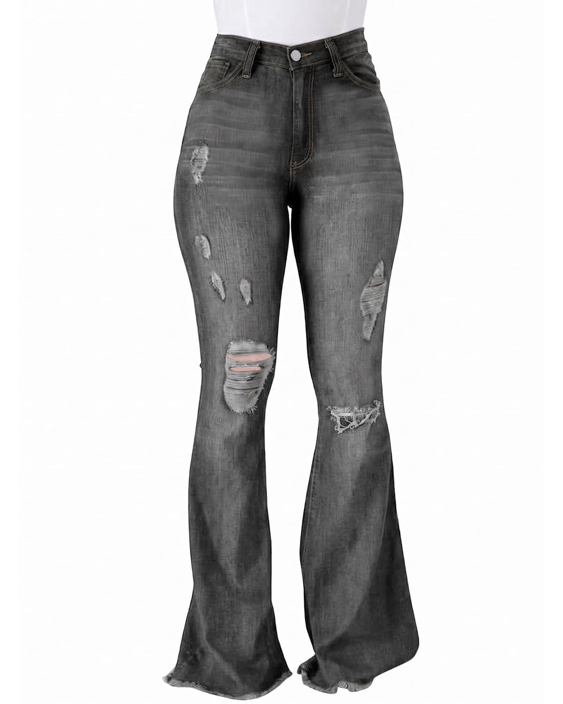 PEIHOT Vintage Bell Bottoms Flare Jeans for Women 90s High Waist Ripped Distressed Wide Leg High Rise Denim Pants
