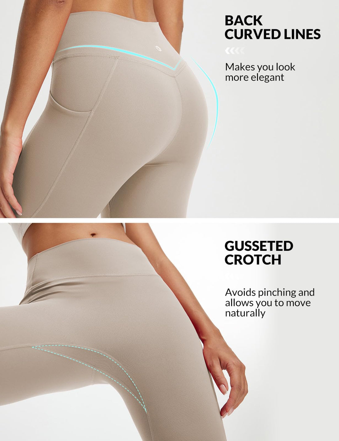 baleaf Women's Capri Leggings with 3 Pockets Tummy Control 21" Inseam Workout Capris Yoga Pants