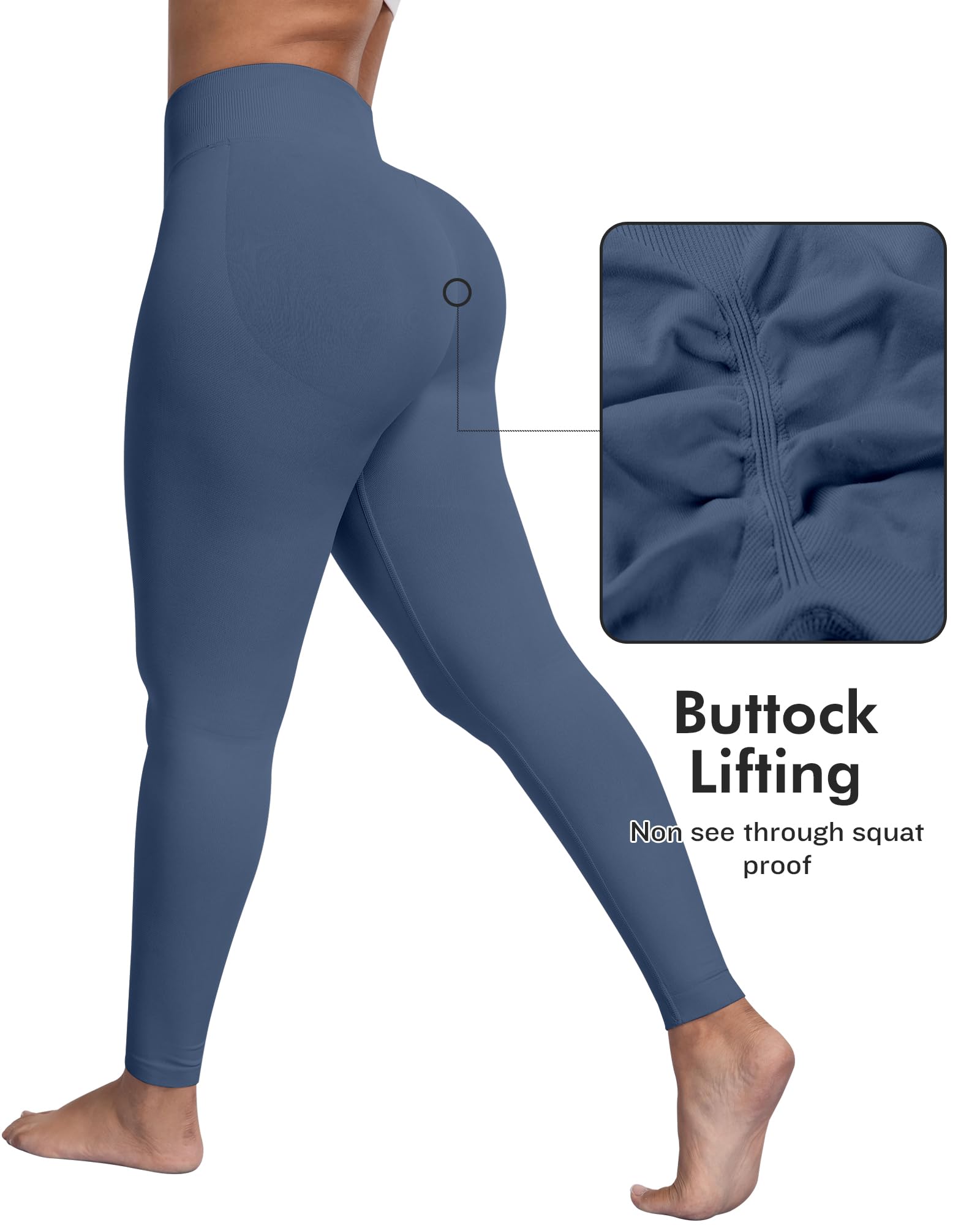 ATHVOTAR Workout Gym Leggings Women, High Waisted Seamless Butt Lifting Scrunch Butt Sports Leggings