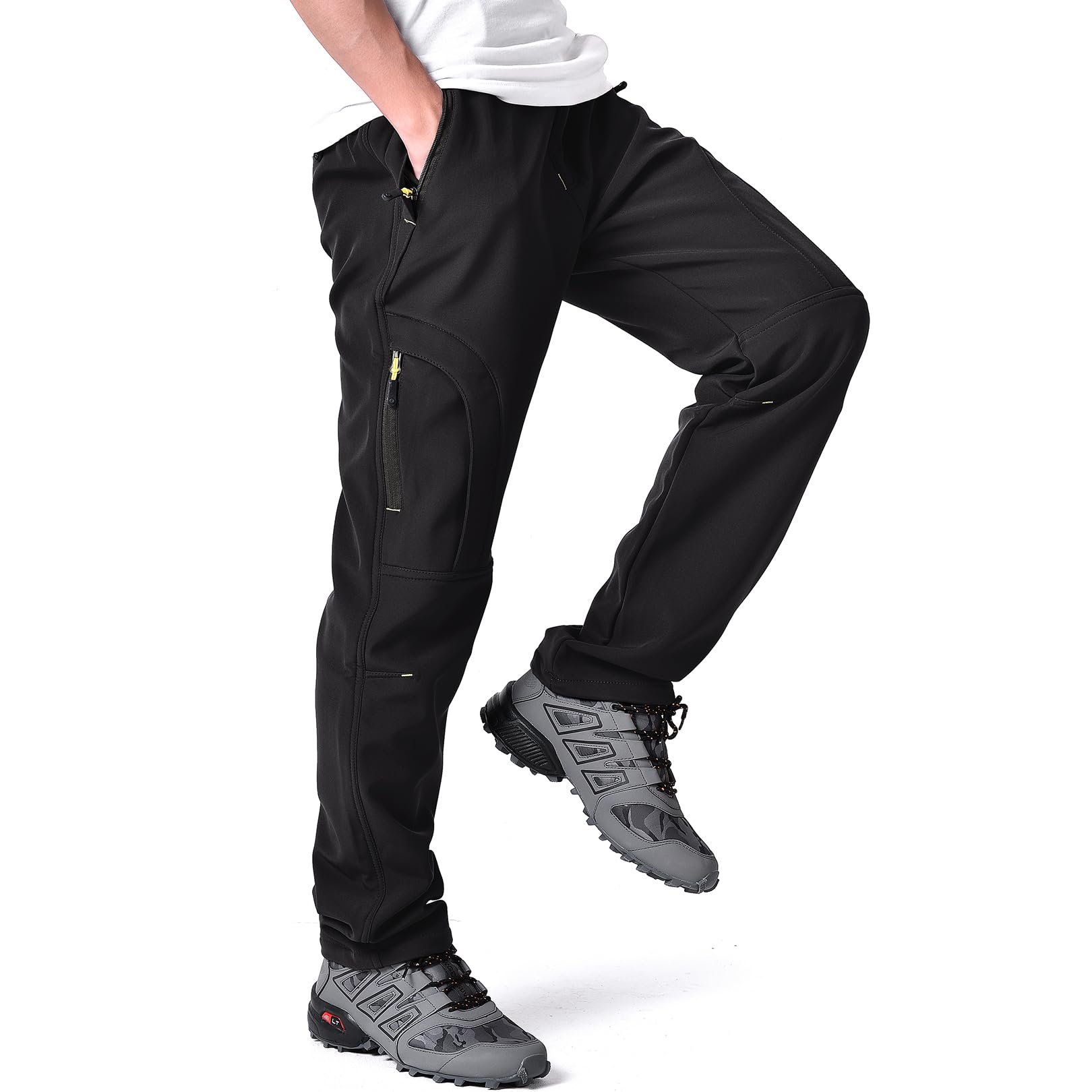 Toomett Men's hiking Snow Pants Skiing Winter Insulated Fleece lined Outdoor Water Repellent camping,walking,fishing