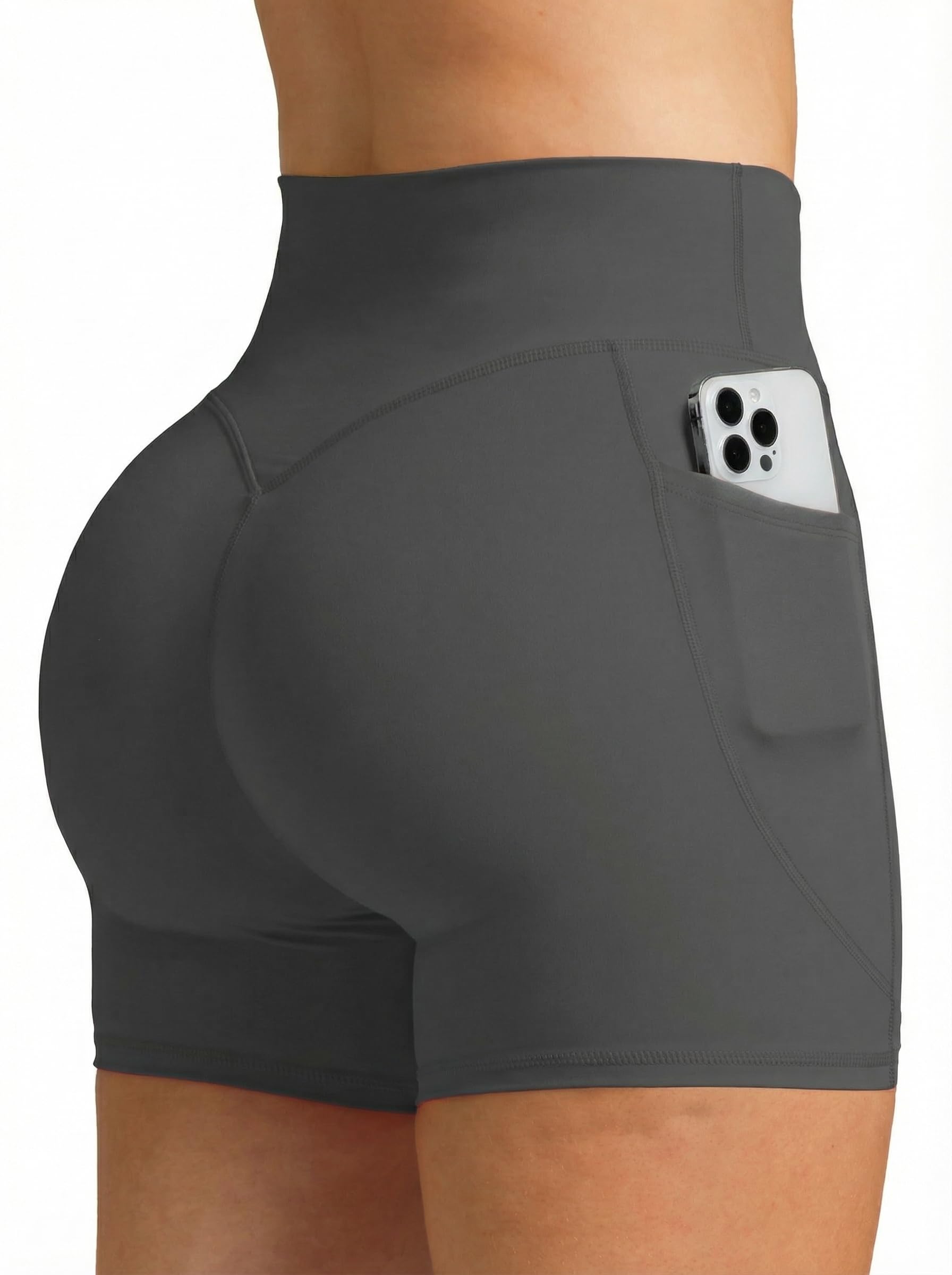 Olmlmt Biker Shorts Women 4.5" with Pockets High Waisted Spandex Yoga Workout Shorts