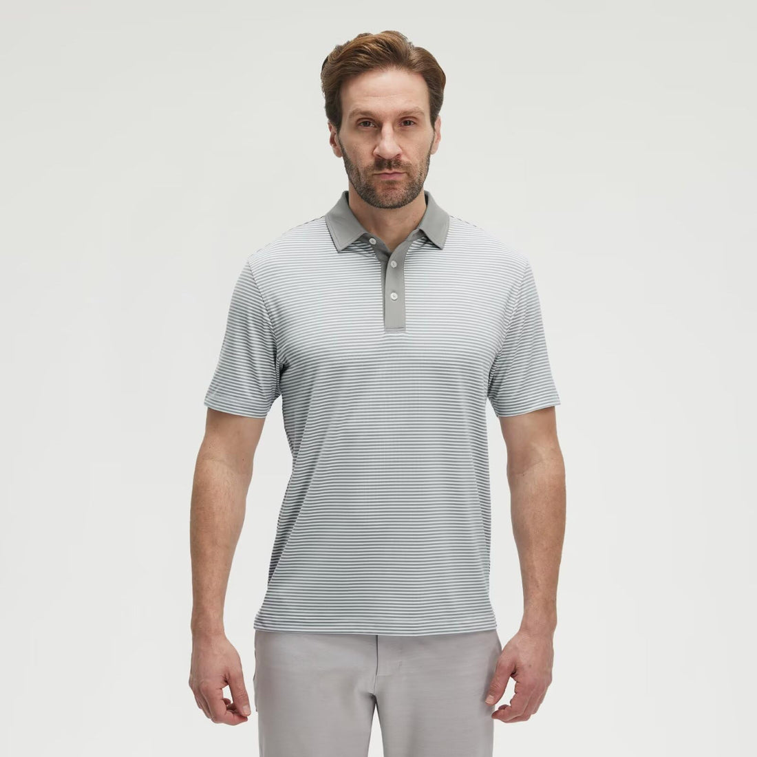 M MAELREG Golf Shirts for Men Moisture Wicking Dry Fit Striped Polo Performance Sport Mens Polo Shirts Short Sleeve