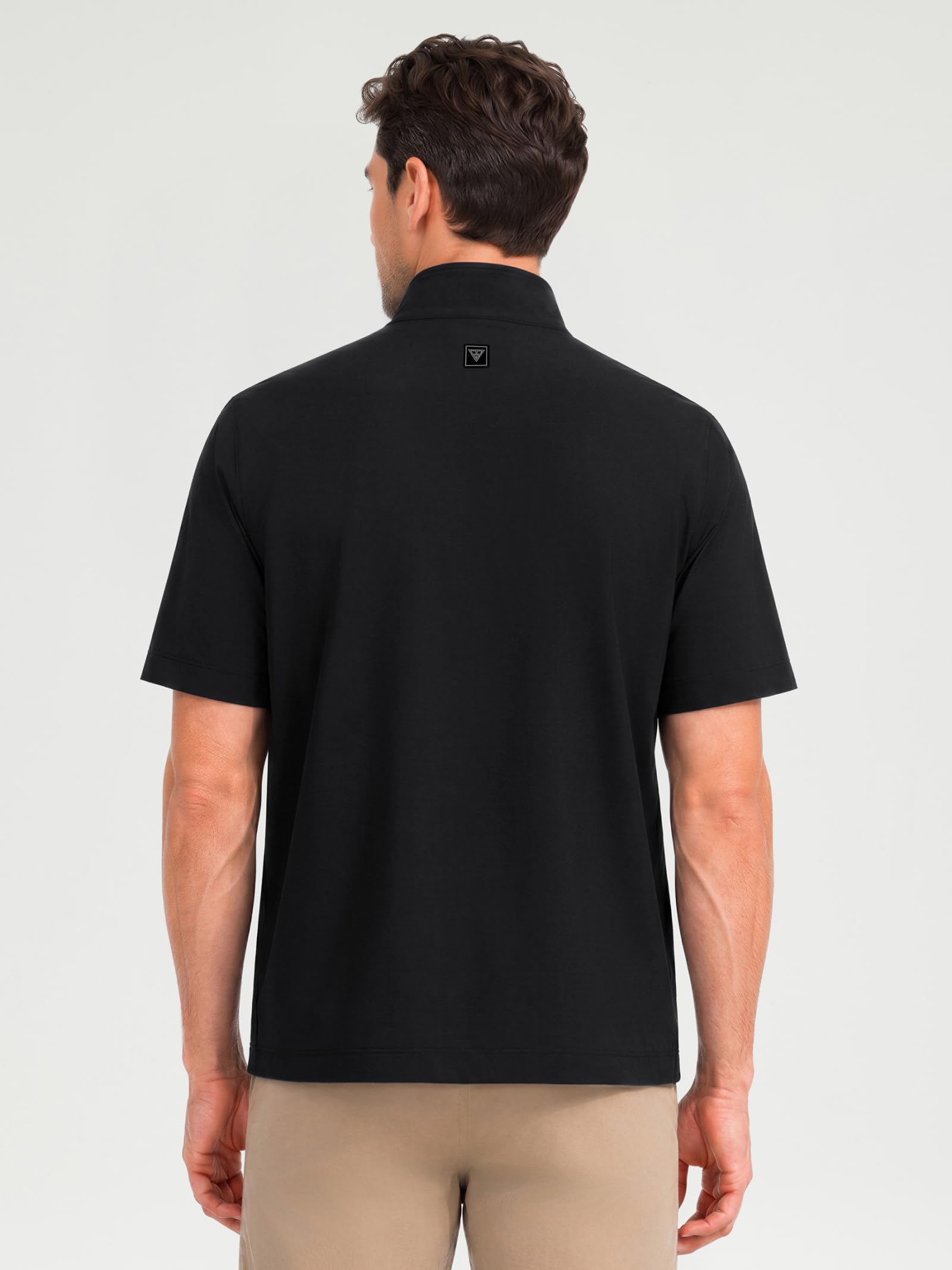 M MAELREG Short Sleeve Golf Jackets for Men with Full Zipper Lightweight UPF50+ Hiking Vests For Men with Button Pockets