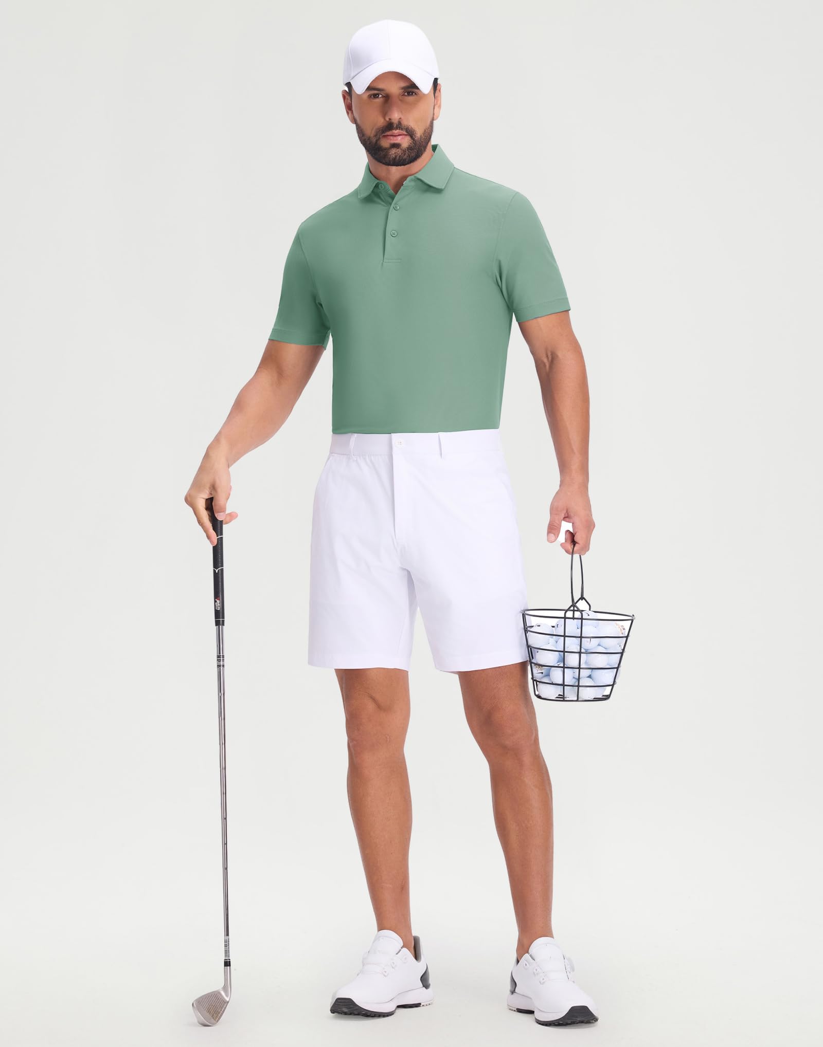 M MAELREG Golf Shirts for Men Dry Fit Waffle Textured Collared Short Sleeve Moisture Wicking Casual Sports Mens Polo Shirts