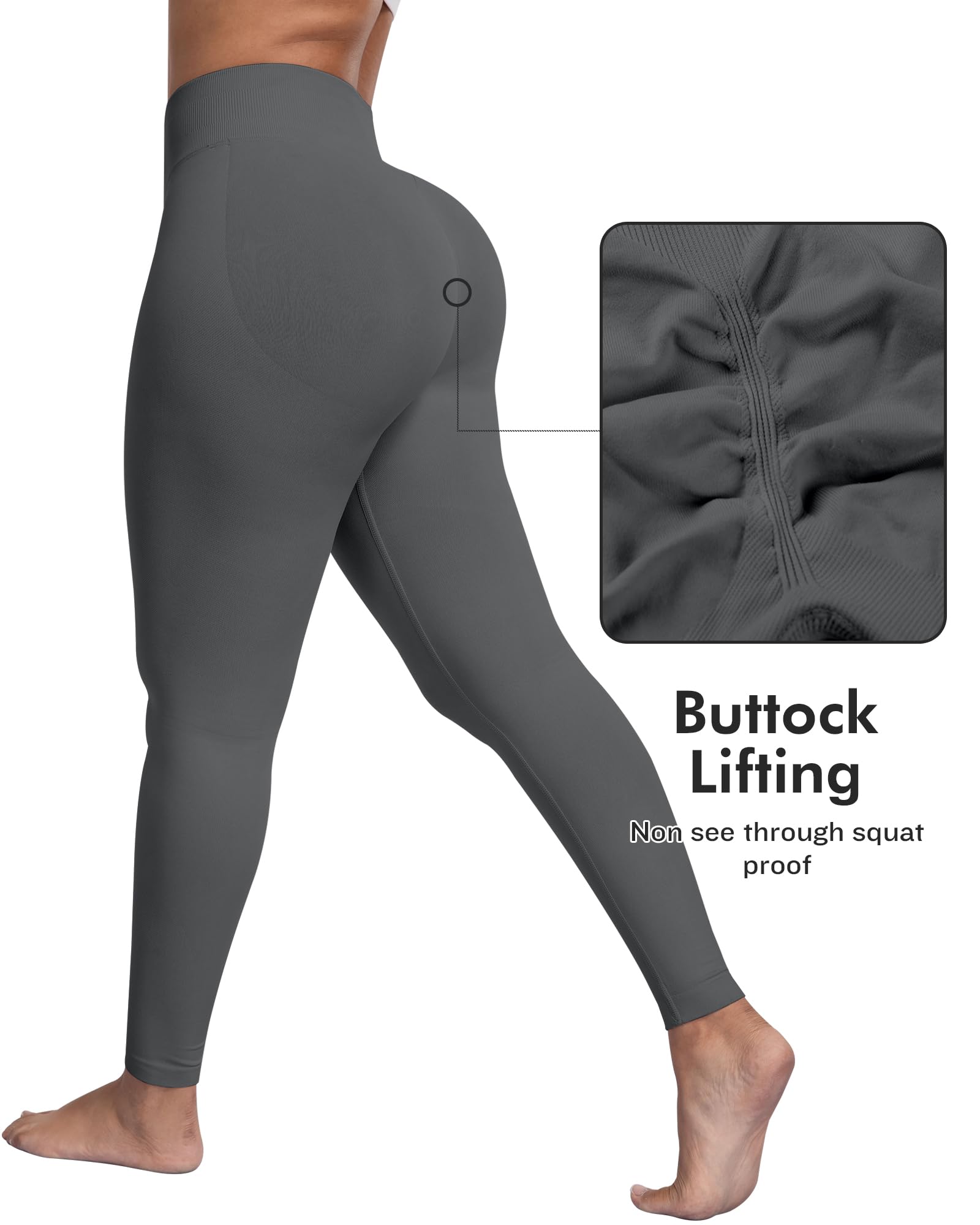 ATHVOTAR Workout Gym Leggings Women, High Waisted Seamless Butt Lifting Scrunch Butt Sports Leggings