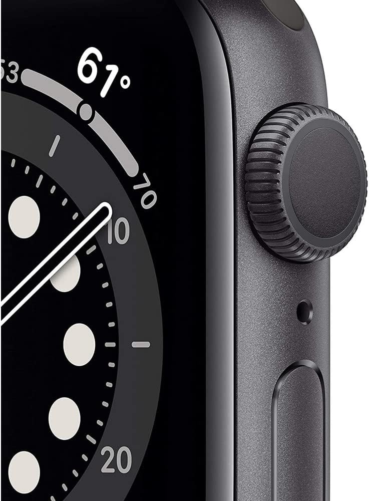 Apple Watch Series 6 (GPS + Cellular, 44mm) - Space Gray Aluminum Case with Black Sport Band (Renewed)