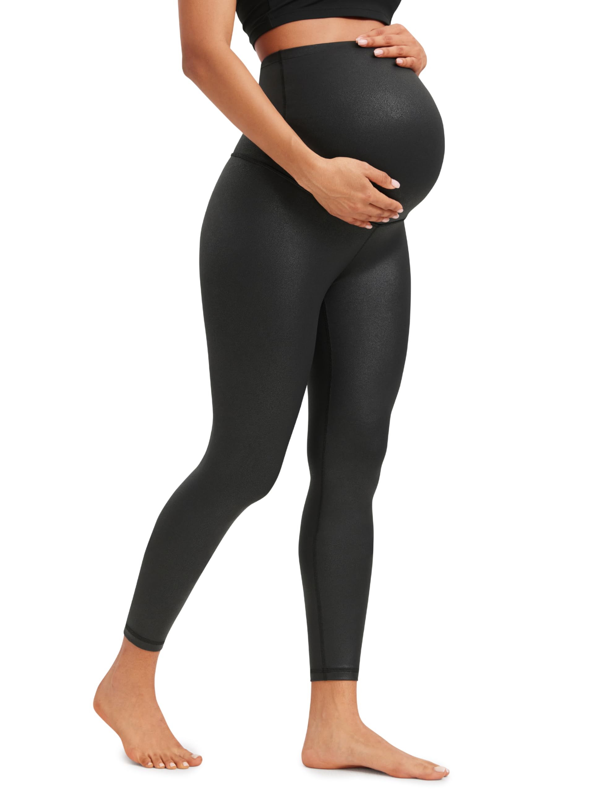 CRZ YOGA Maternity Leggings 25" | Butterluxe, Extremely Soft, Gentle Compression, Yoga, Super High Rise, U-shaped Belly, Pregnancy and Postpartum