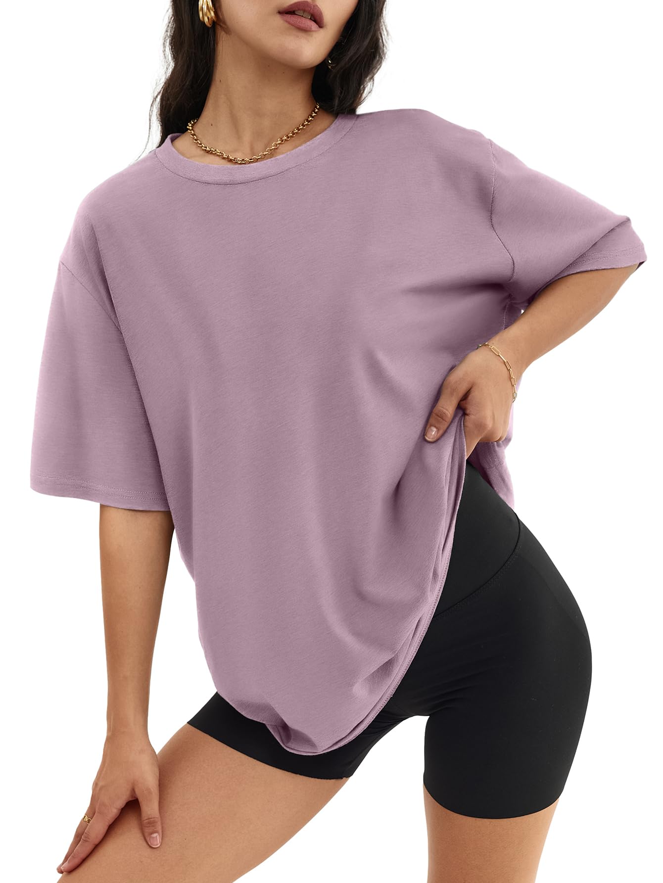 ATHMILE Womens Oversized T Shirts Casual Tee Workout Tops Gym Clothes Summer Loose Fit Short Sleeve Graphics Basic Y2K 2026