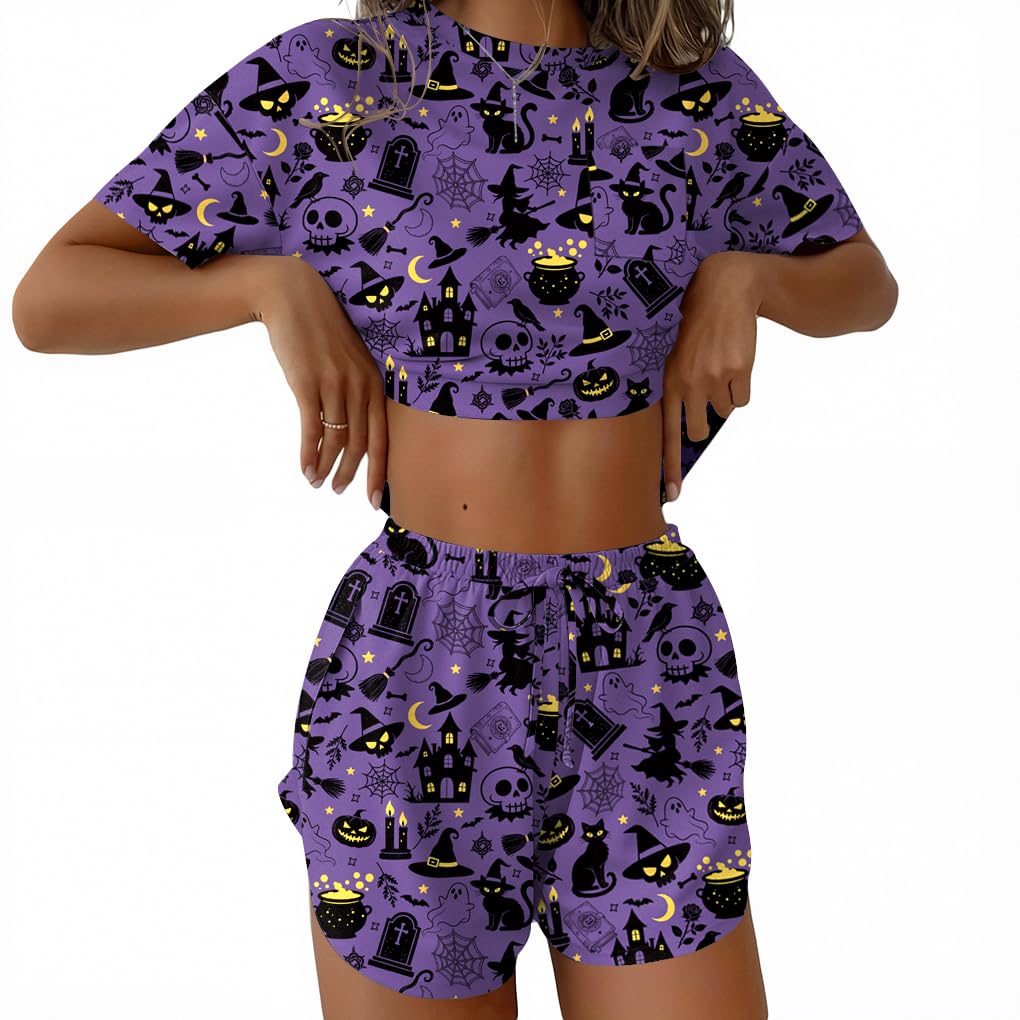 Ekouaer Womens Pajama Sets Sexy Lounge Sets Side Split Short Pj Sets