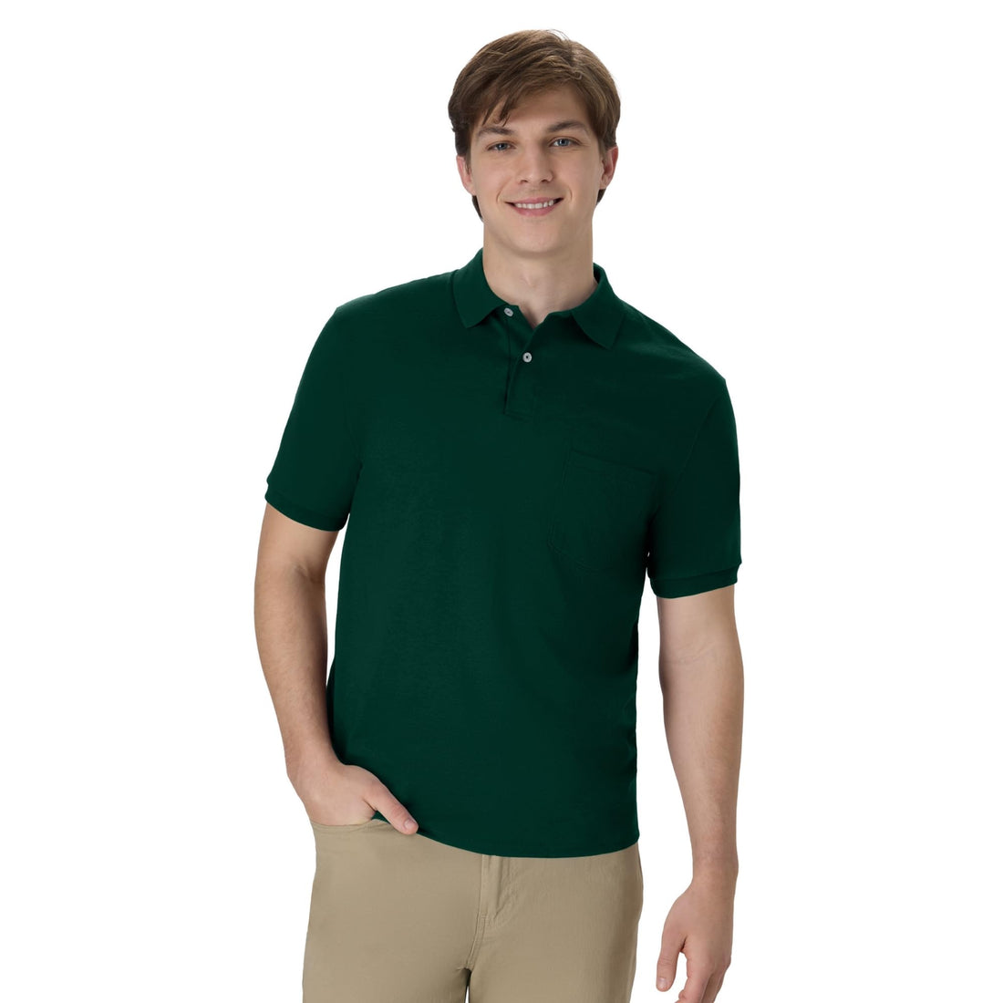 Hanes Men's Short Sleeve Jersey Pocket Polo (Pack of 2)