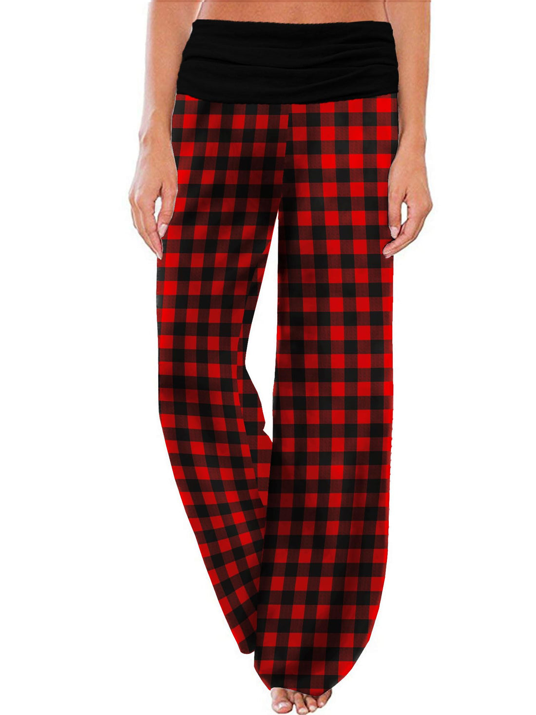 Gracyoga Womens Comfy Pajama Pants Wide Leg Lounge Fold Over Pants Bottoms