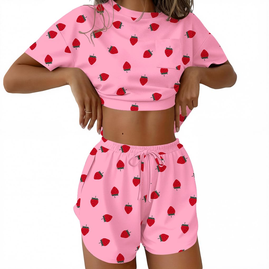 Ekouaer Womens Pajama Sets Sexy Lounge Sets Side Split Short Pj Sets