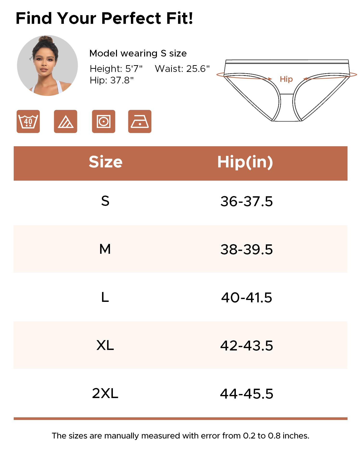 INNERSY Women's Cotton Underwear Low Rise Hipster Panties 6-Pack