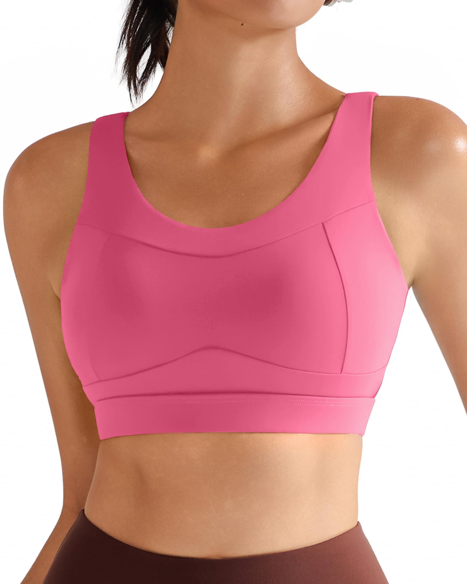 RUNNING GIRL High Impact Sports Bras for Women,Racerback Running Bra Workout Crop Tank Tops Longline Sports Bra Push up