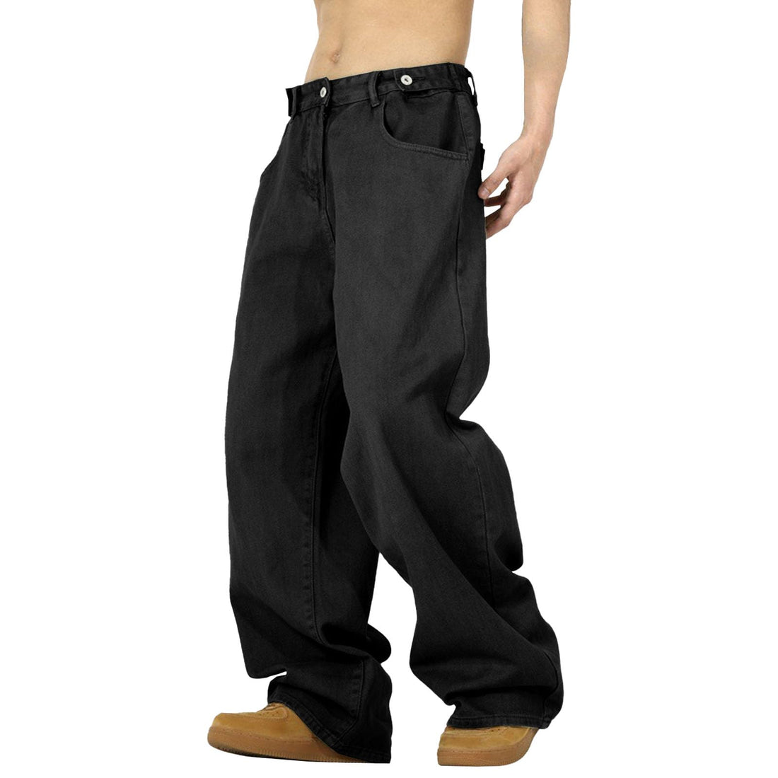 Mens Baggy Jeans Y2k Wide Leg Loose Fit Jeans Streetwear Denim Washed Hip Hop Pants