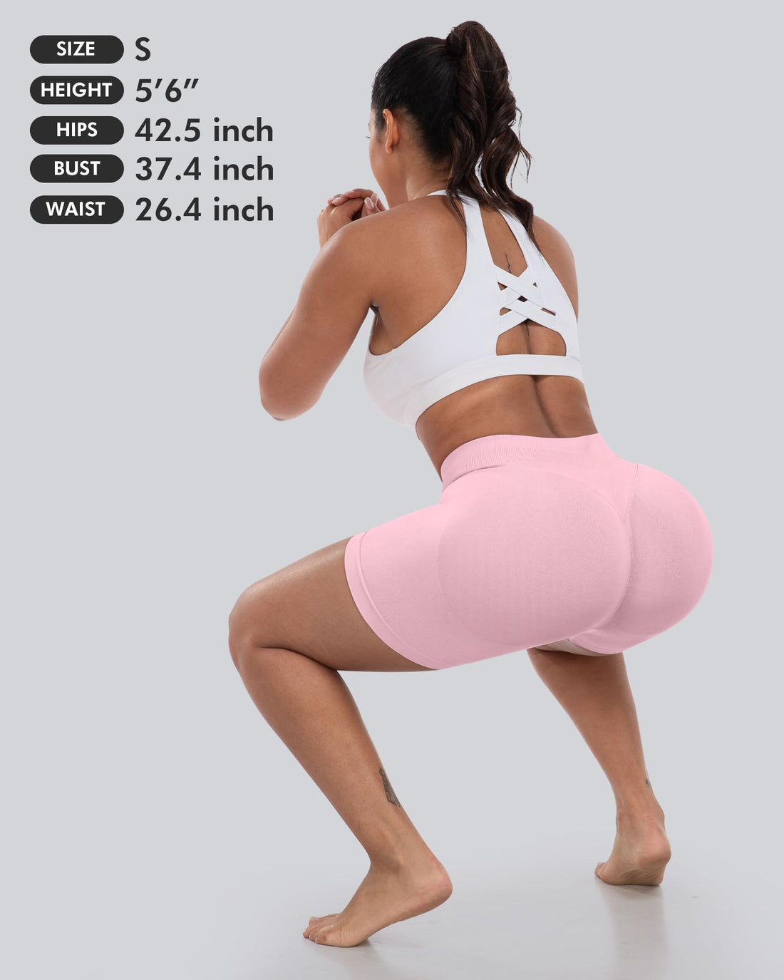 CHRLEISURE Workout Shorts for Women, High Waisted Butt Lifting Scrunch Sports Seamless Gym Shorts Set