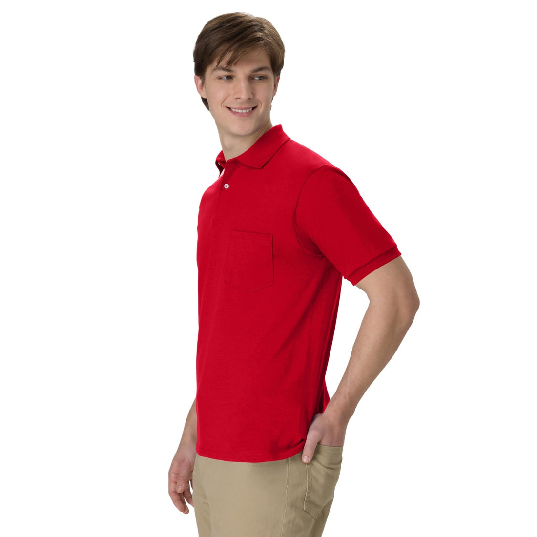Hanes Men's Short Sleeve Jersey Pocket Polo (Pack of 2)