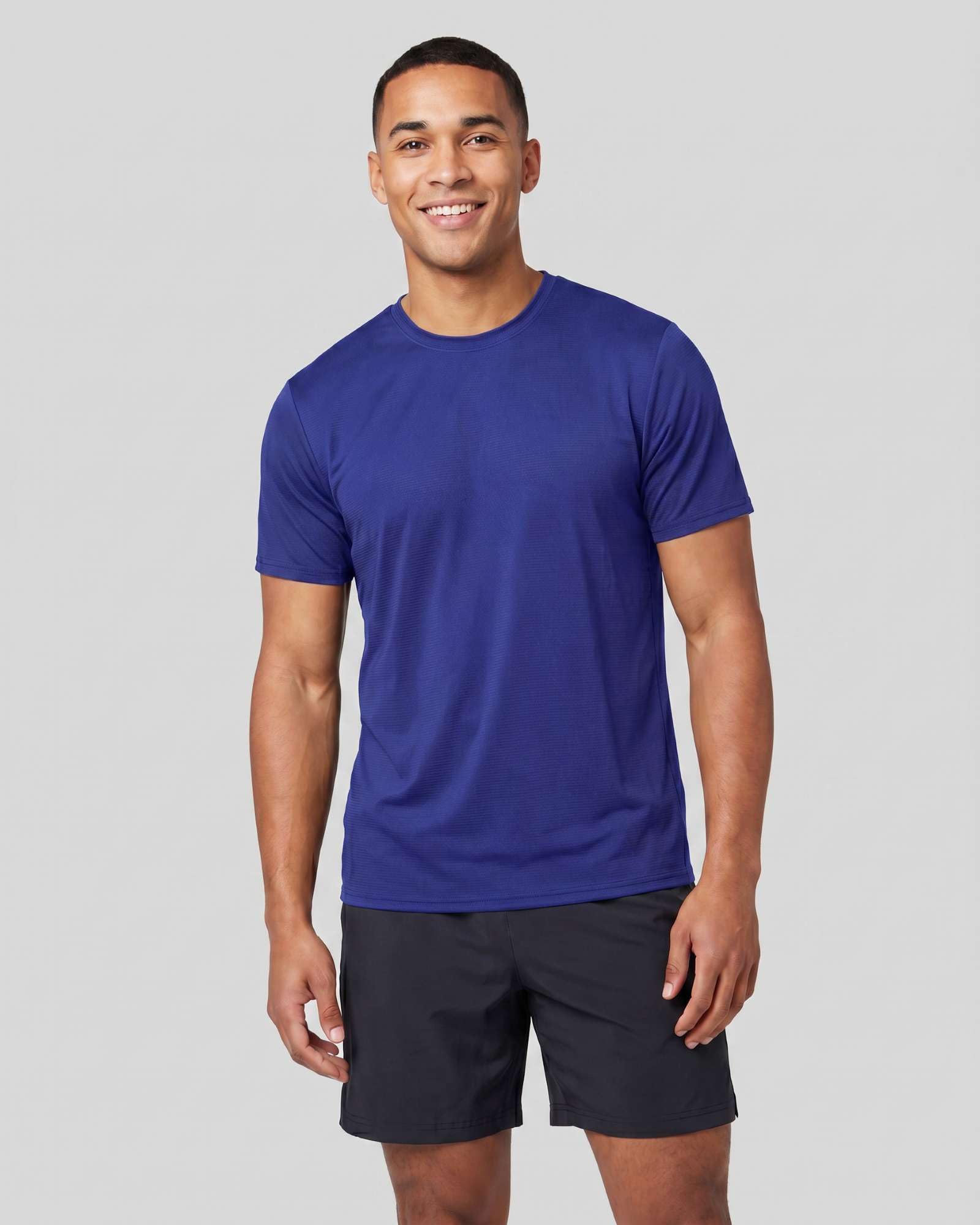 5 Pack Men's Dry Fit Short Sleeve Crew T Shirts Gym Tees Athletic Workout | Breeze Tech, Cooling Moisture Wicking Breathable, Soft Casual Workout, Running Hiking Exercise Soccer