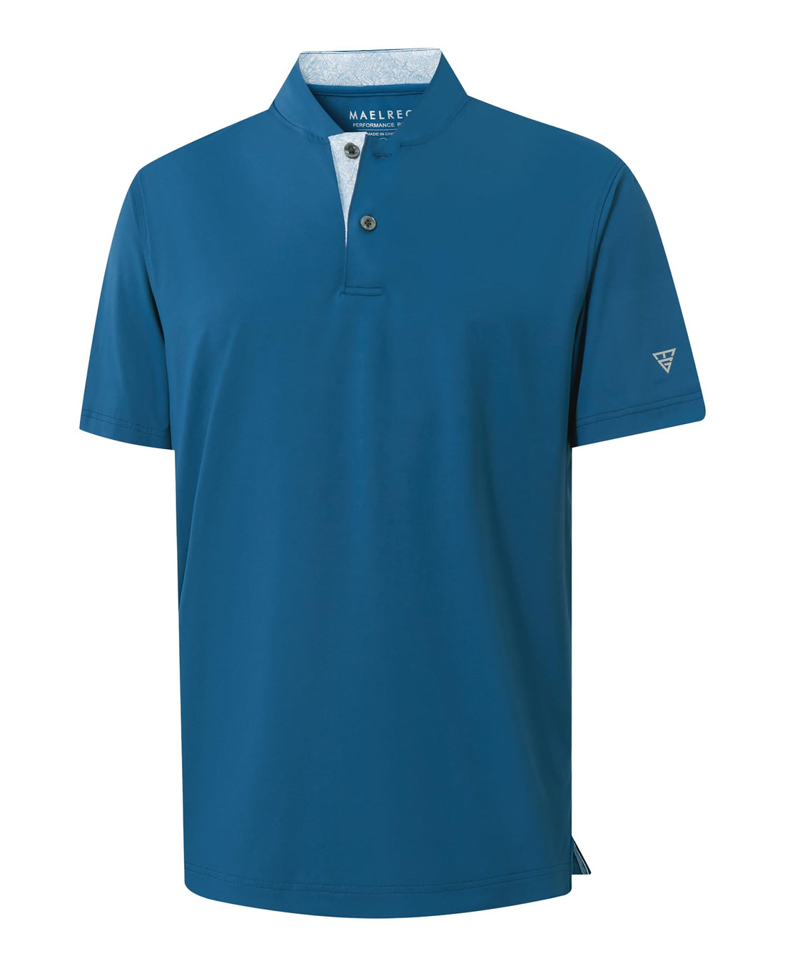 M MAELREG Mens Golf Shirts Collarless Performance Dry Fit Moisture Wicking Casual Solid Short Sleeve Henley Shirts for Men