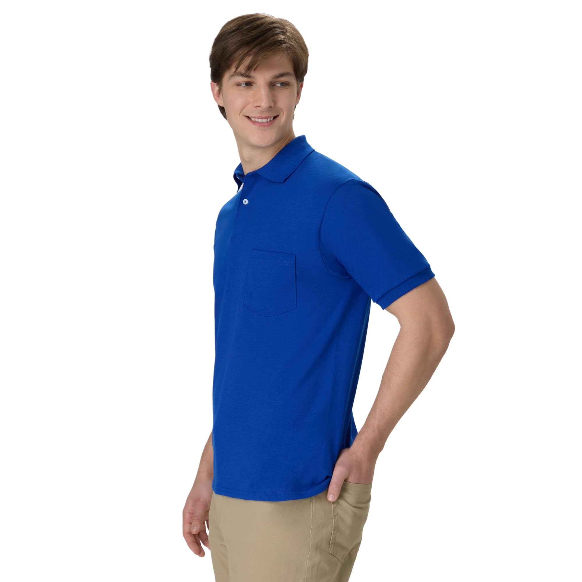 Hanes Men's Short Sleeve Jersey Pocket Polo (Pack of 2)