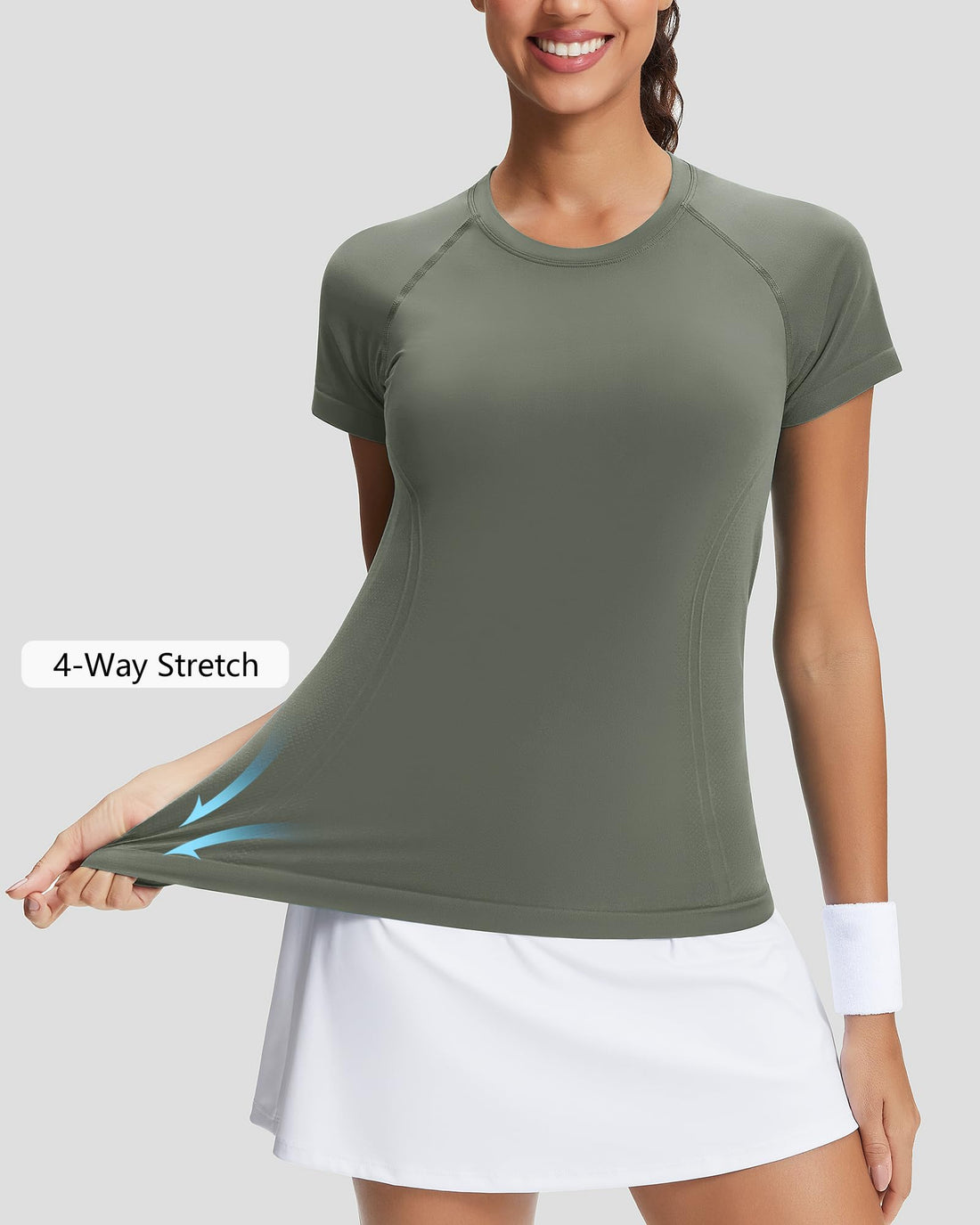 Stelle Womens Workout Tops Short Sleeve Seamless Athletic Shirts Yoga Gym Running T-Shirts