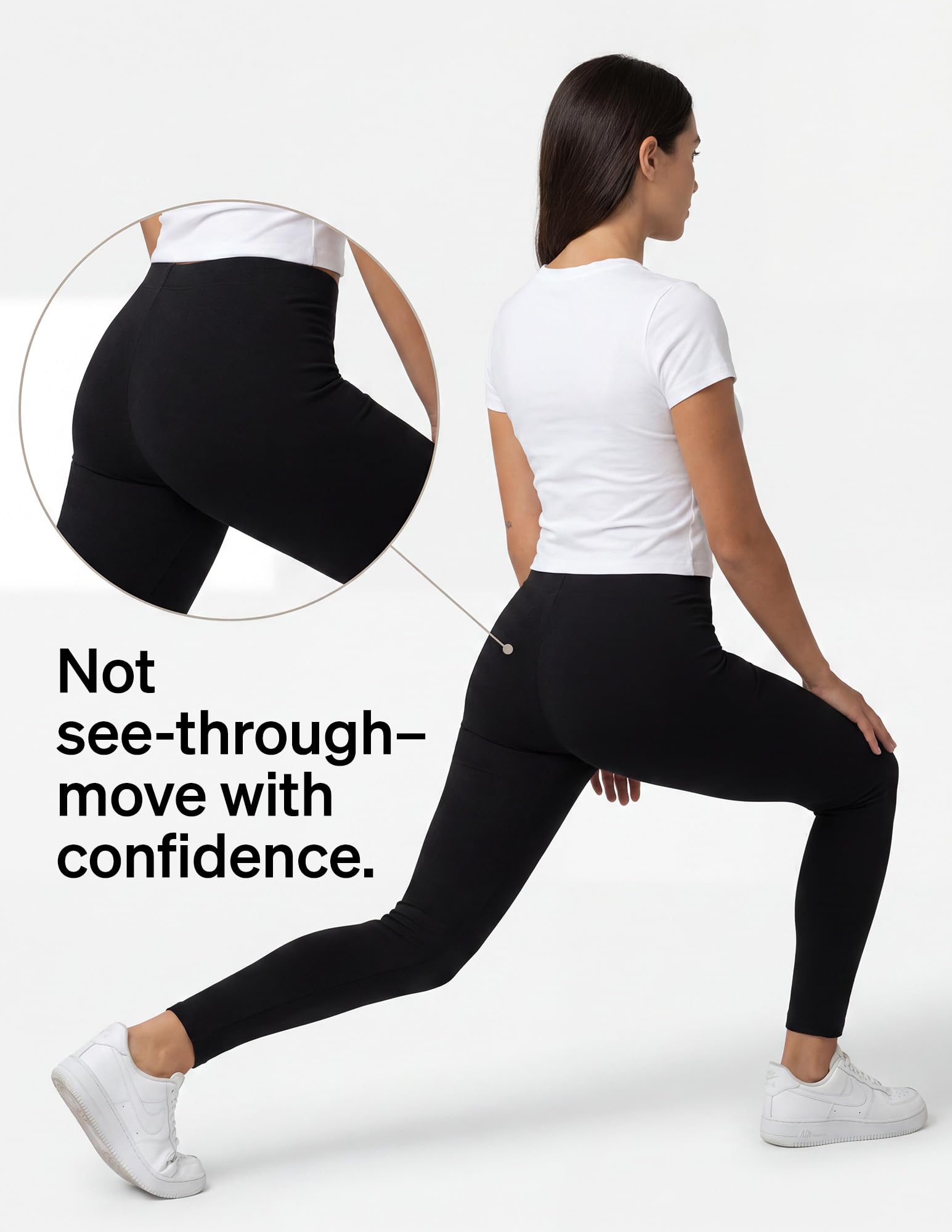 no nonsense Women's Leggings - Soft Cotton Feel, Comfortable & Perfect for Layering, Gentle Elastic Waistband