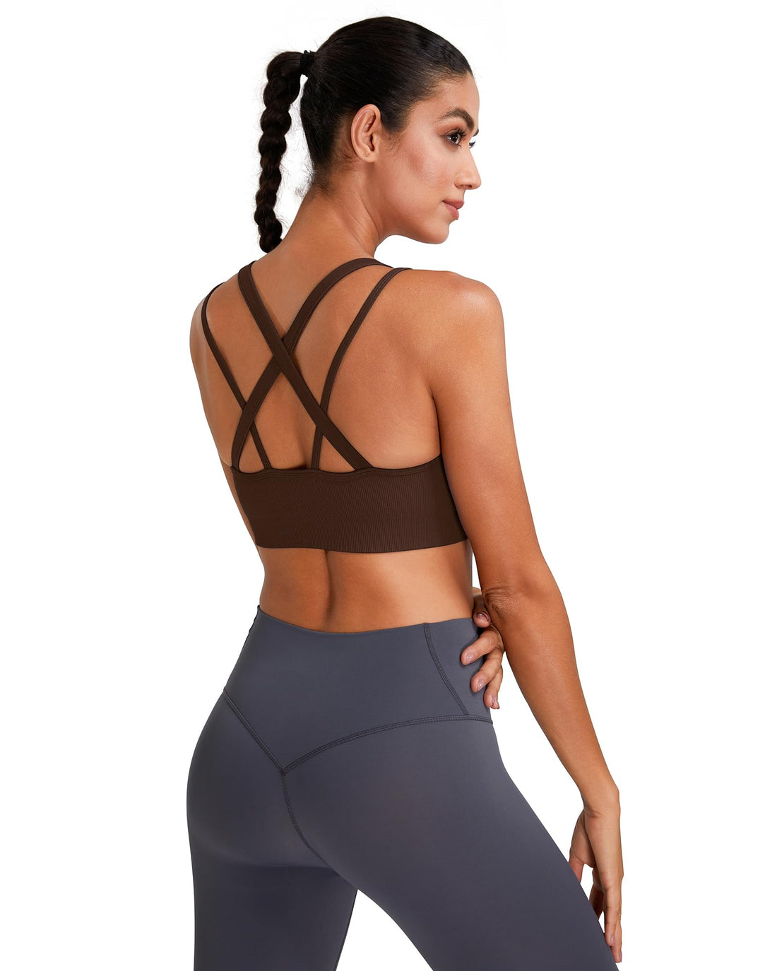 Sports Bras for Women HIigh Support, Criss-Cross Back Padded Strappy High Impact Sports Bras for Women Large Bust
