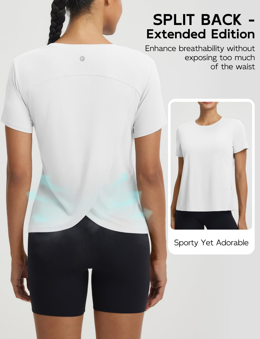 baleaf Women's Athletic Tops Short Sleeve Workout Shirts | Quick Dry, Moisture-wicking, Breathable, Lightweight, Stretchy, Sun Protection, Crew Neck, for Running, Gym, Tennis, Yoga
