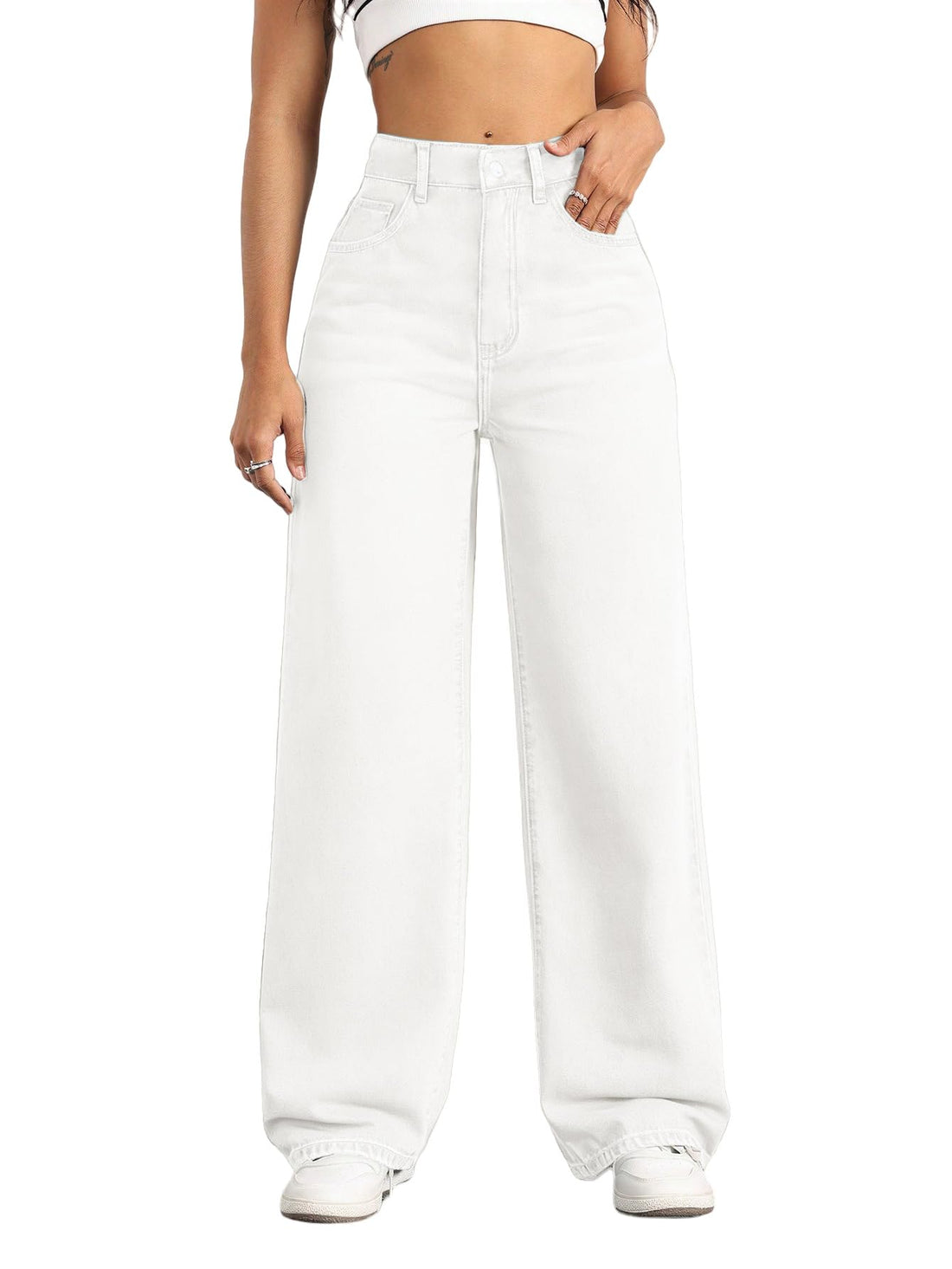 Straight Leg Jeans for Women,High Waisted Wide Leg Loose Stretchy Boyfriend Denim Pants Baggy Jeans for Women