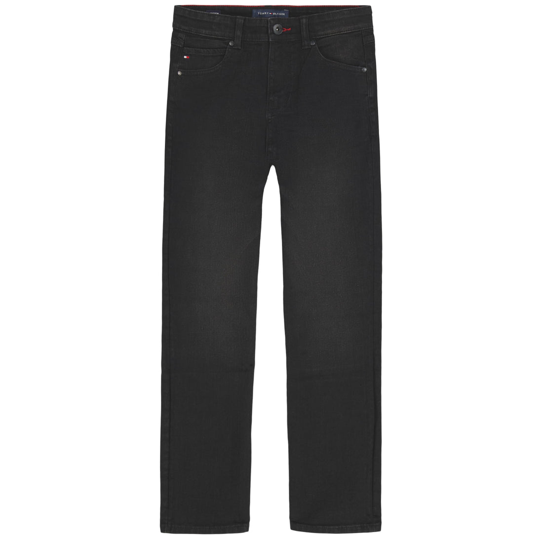Tommy Hilfiger Boys' 5-Pocket Stretch Slim Straight Leg Denim Jean, Zipper Fly & Button Closure
