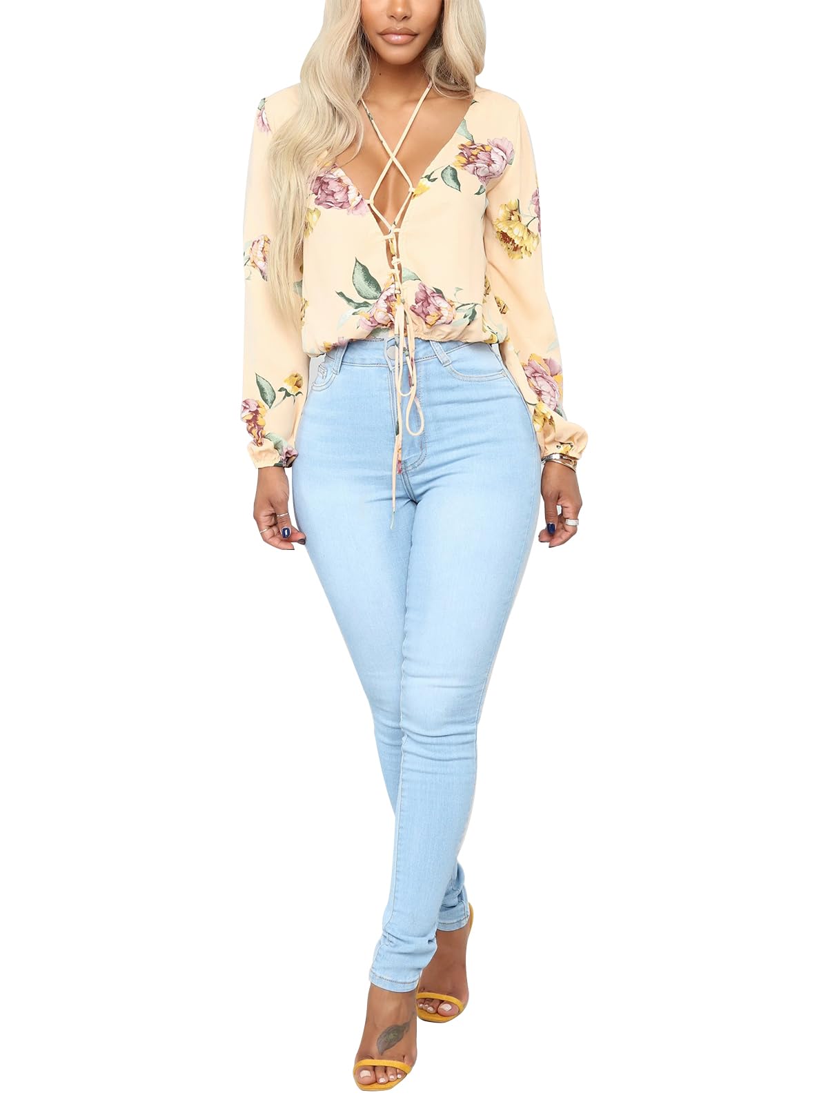 KUNMI Womens Classic High Waisted Skinny Stretch Butt Lifting Jeans Slim Fit Denim Pants