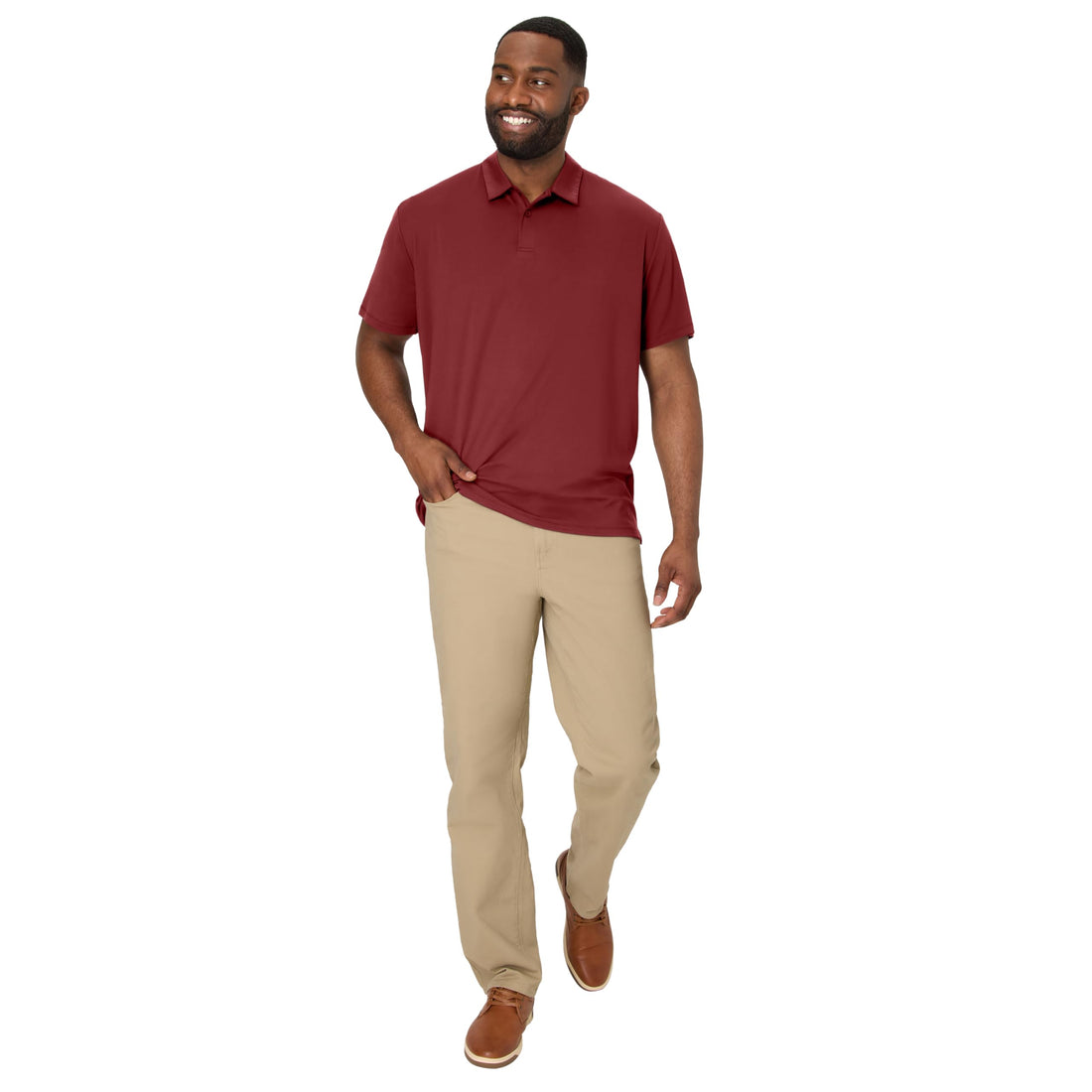 Hanes Men's Moves Performance Polo, Short Sleeve Polo Shirt for Men, Moisture-Wicking