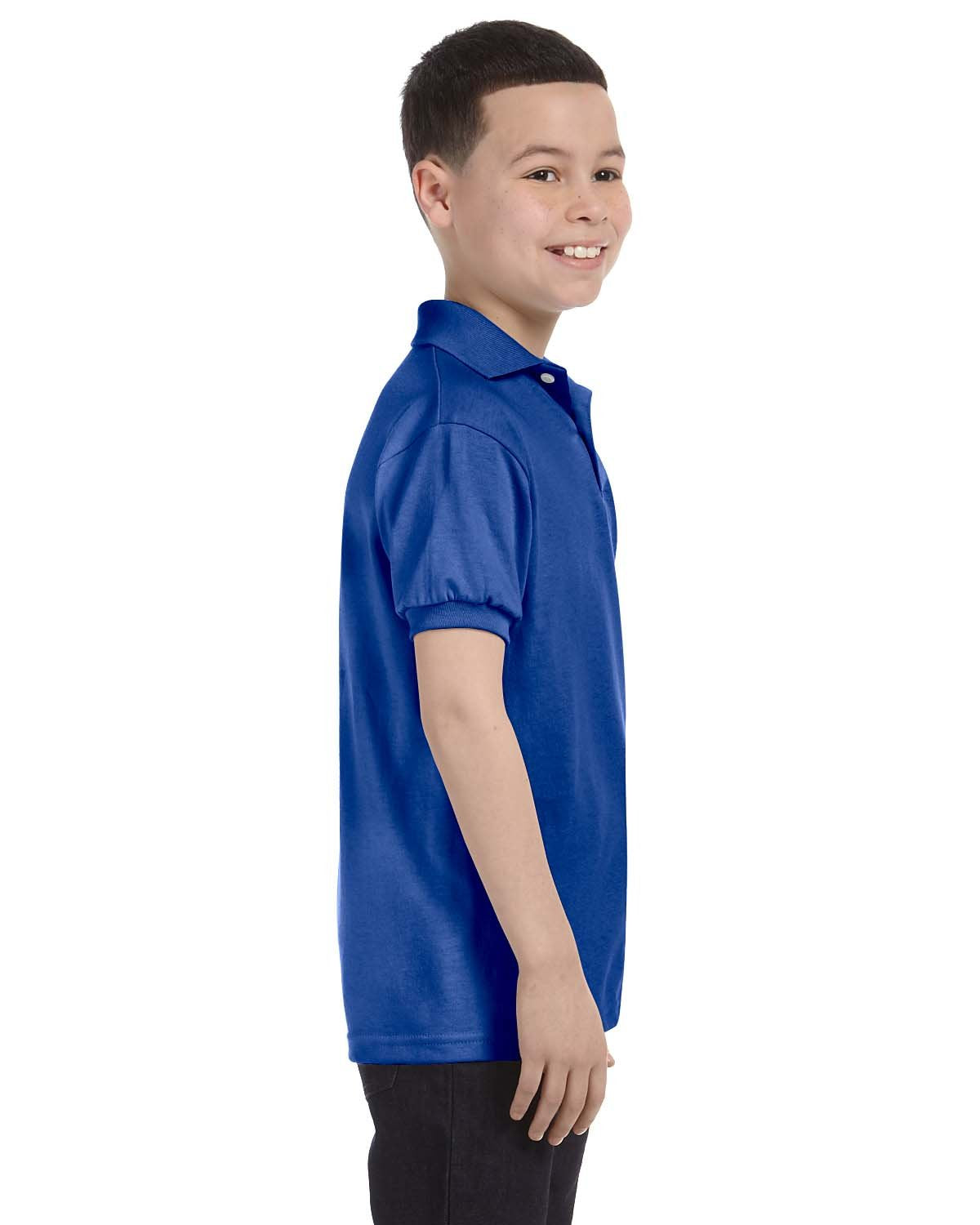 Hanes Boys' Short Sleeve Eco Smart Jersey Polo