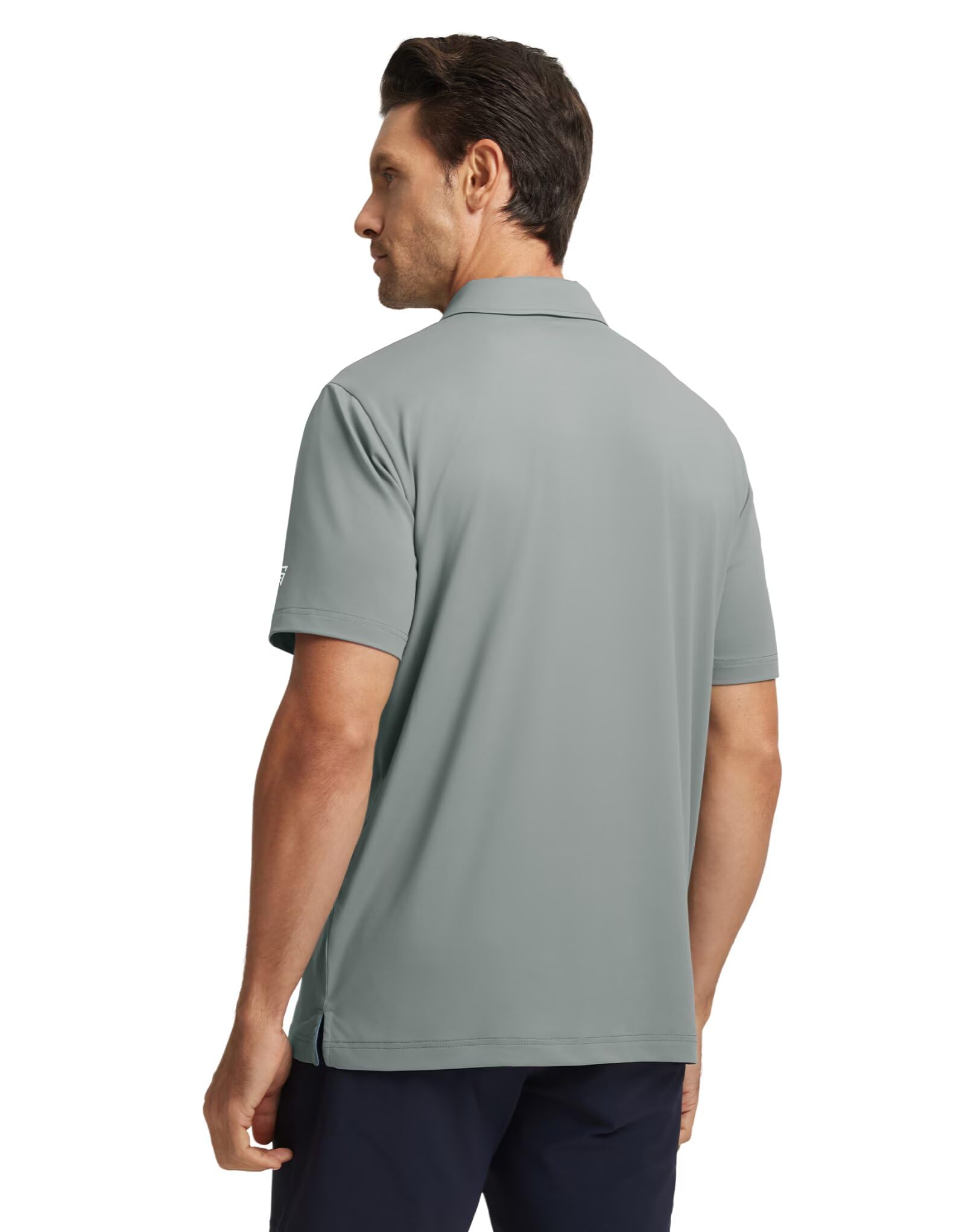 M MAELREG Mens Golf Shirts Short Sleeve Chest Print Stripe Moisture Wicking Dry Fit Casual Collared Mens Polo Shirts