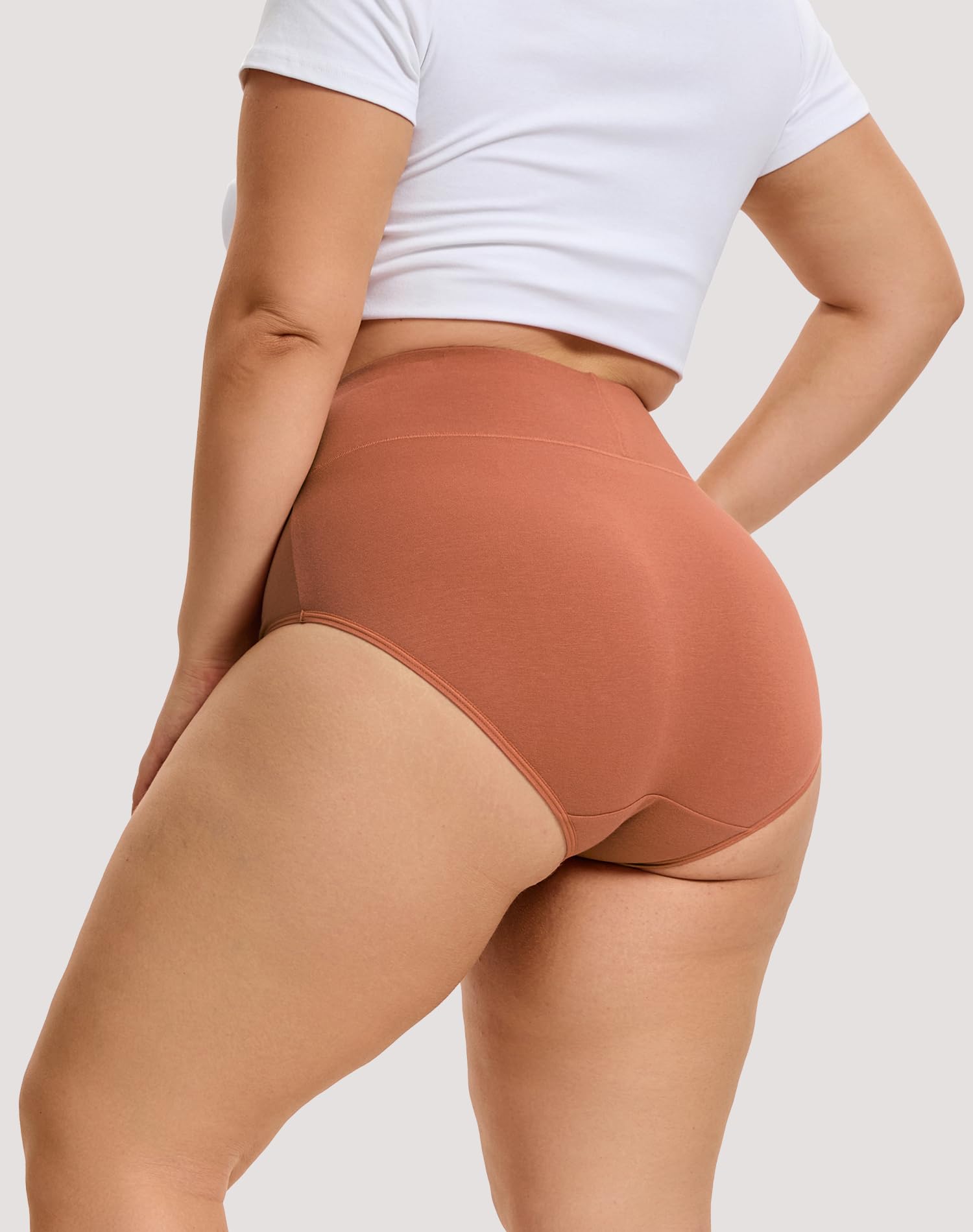 INNERSY Women's Plus Size XL-6XL Cotton Underwear High Waisted Briefs Panties 4-Pack