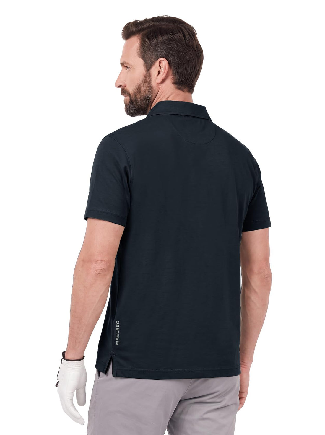 M MAELREG Mens Golf Shirt Short Sleeve Moisture Wicking Slim Fit Performance Casual Roma Knit Golf Polo Shirts for Men
