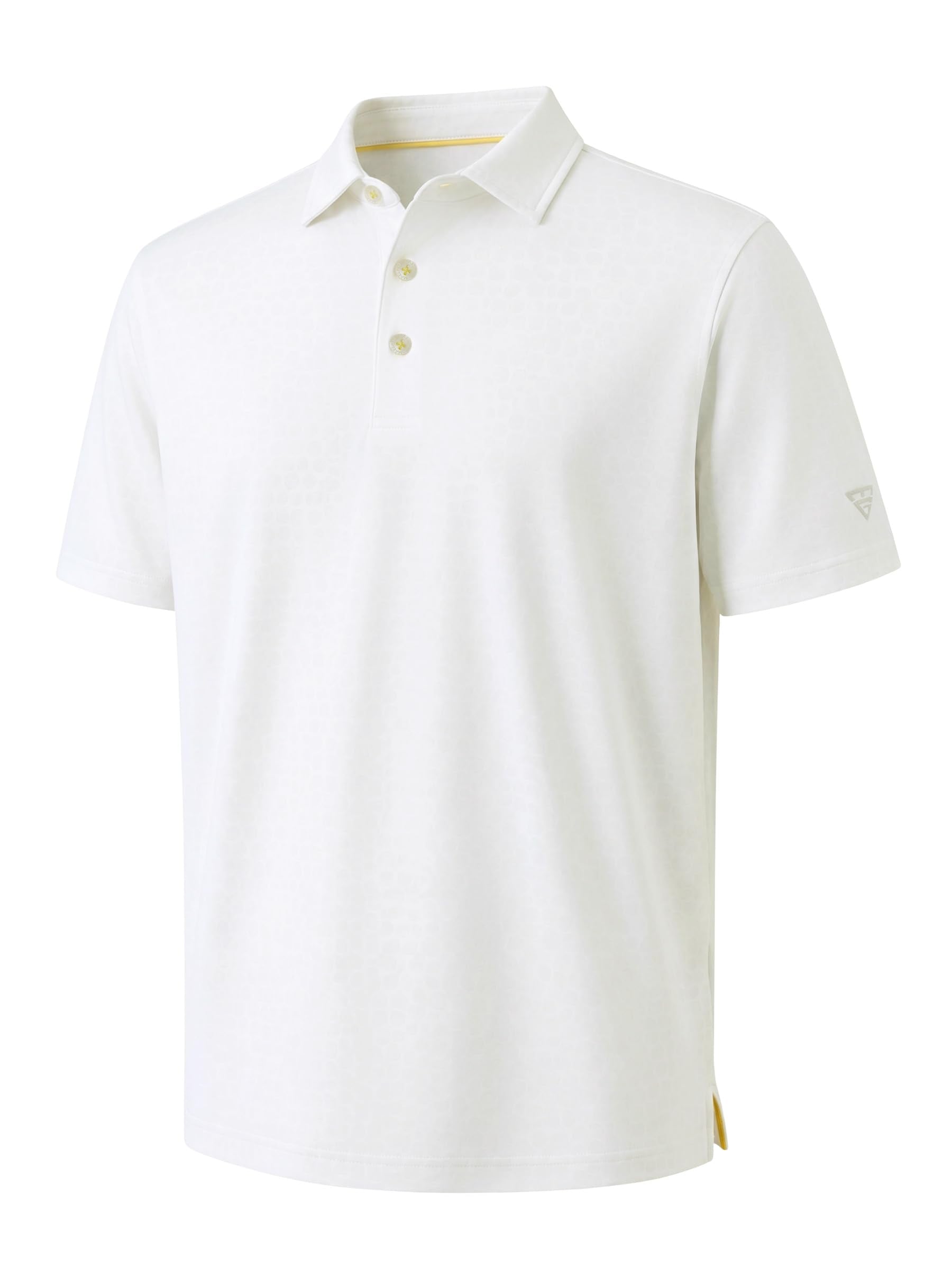 Mens Polo Shirts Short Sleeve Jacquard Casual Nylon Blend Solid Stylish Dry Fit Performance Collared Golf Polo Shirts for Men