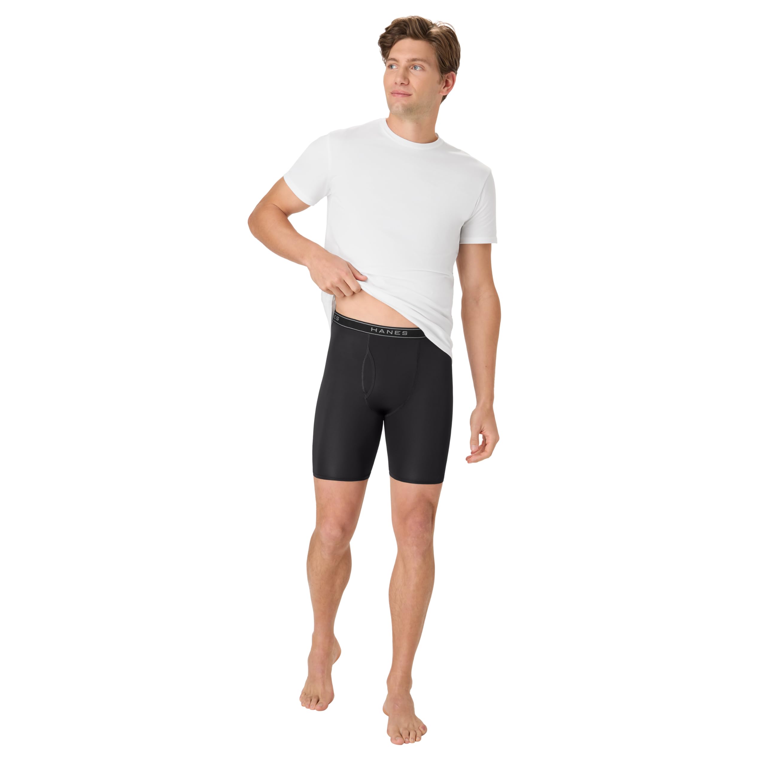 Hanes Men's Underwear Boxer Brief Pack, Performance Stretch Underwear, Moisture-wicking Boxer Briefs for Men, 6-pack