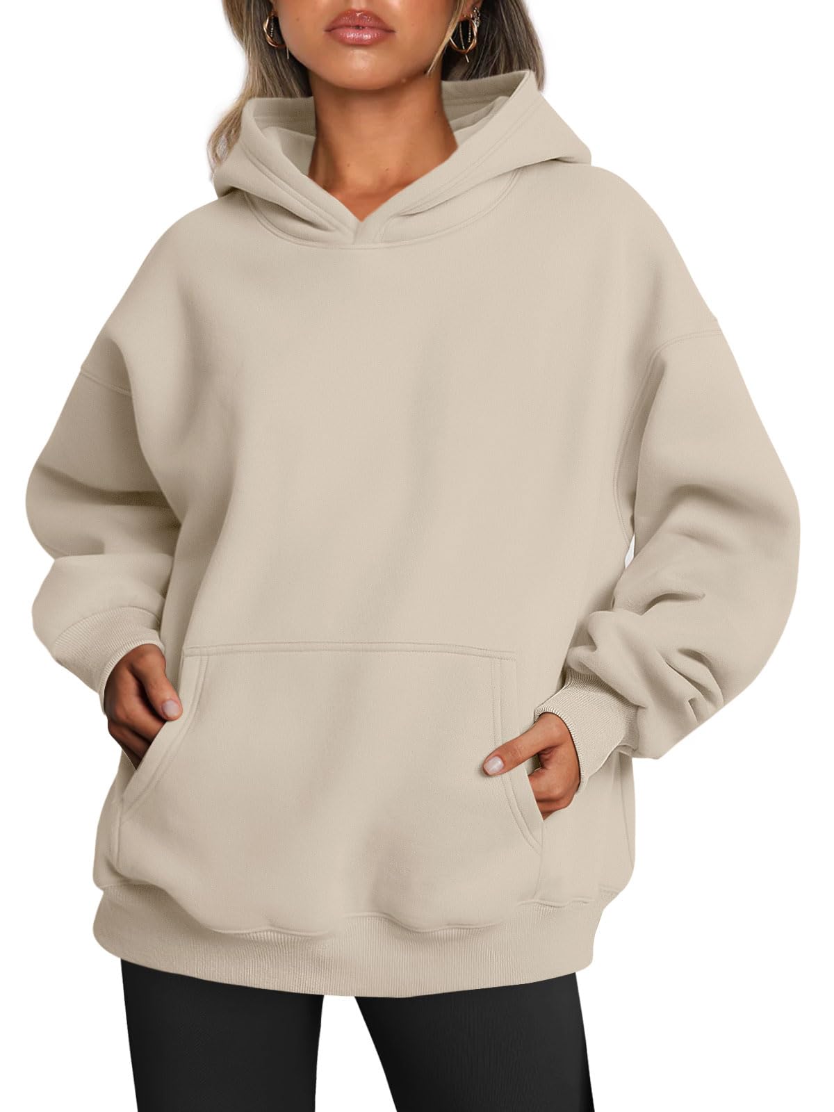 Trendy Queen Women Oversized Hoodies Fall Outfits | Gentle Skin Feel, Aesthetic Drop Shoulder, Large Kangaroo Pocket, Seamless Daily Outfit Match