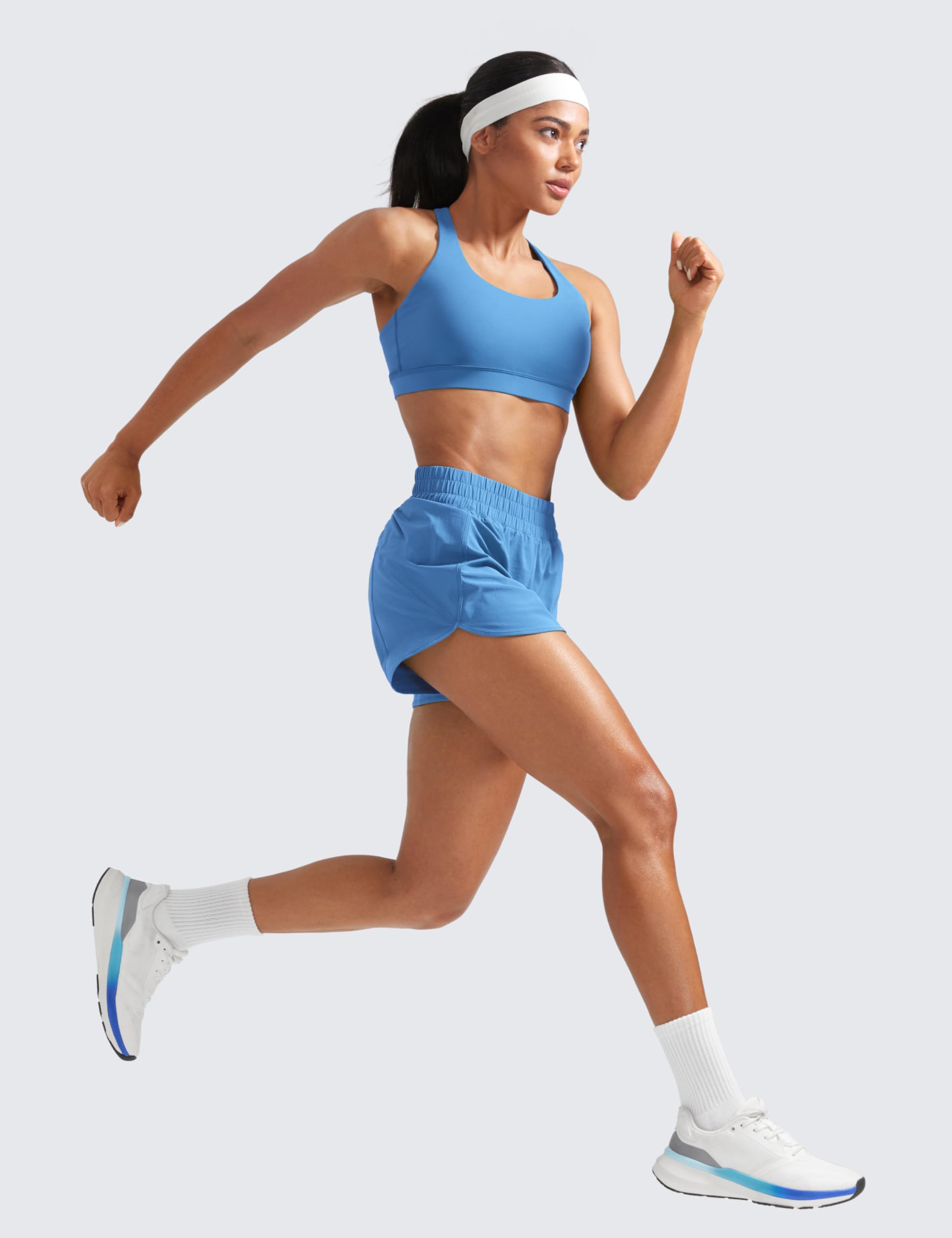 CRZ YOGA Dolphin Athletic Shorts 3" | High Waisted, Mesh Liner, Quick Dry, Lightweight, A Zip Pocket, for Women