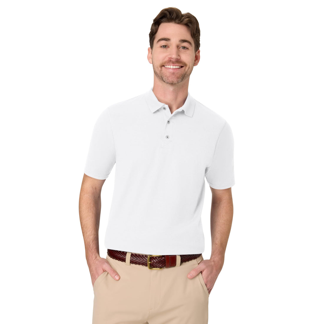 Hanes mens X-temp Performance Polo, Cotton Blend Sport Shirt for Men With Odor Control